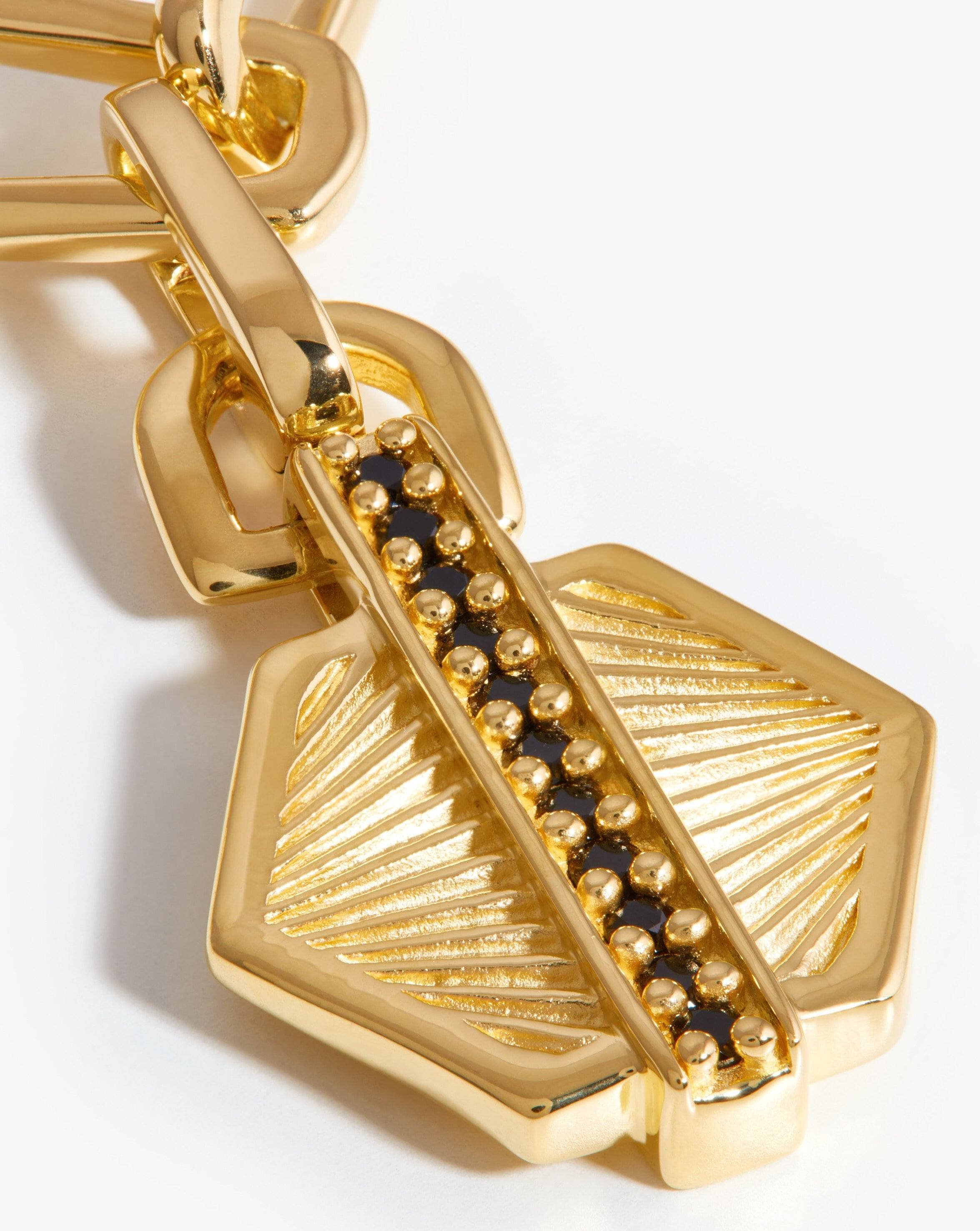 Pave Hex Twisted Link Chain Necklace | 18ct Gold Plated/Black Spinel Necklaces Missoma 