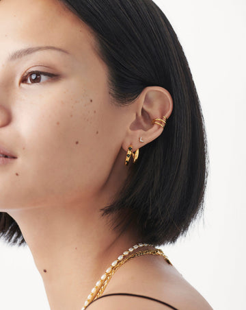 Pave Initial Single Stud Earring - Initial L | 18ct Gold Plated Vermeil/Cubic Zirconia Earrings Missoma 