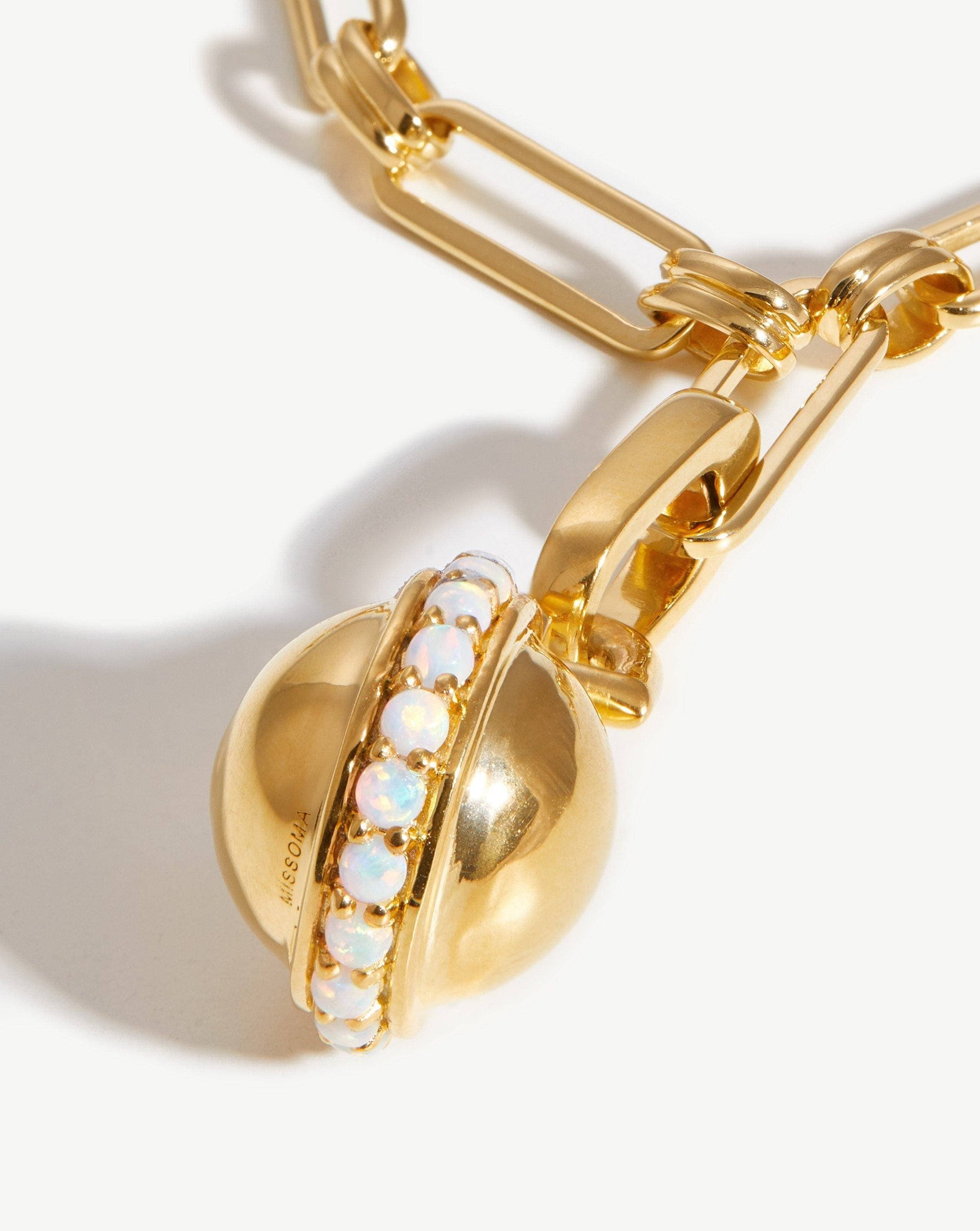 Pave Sphere Pendant Aegis Chain Bracelet Bracelets Missoma 