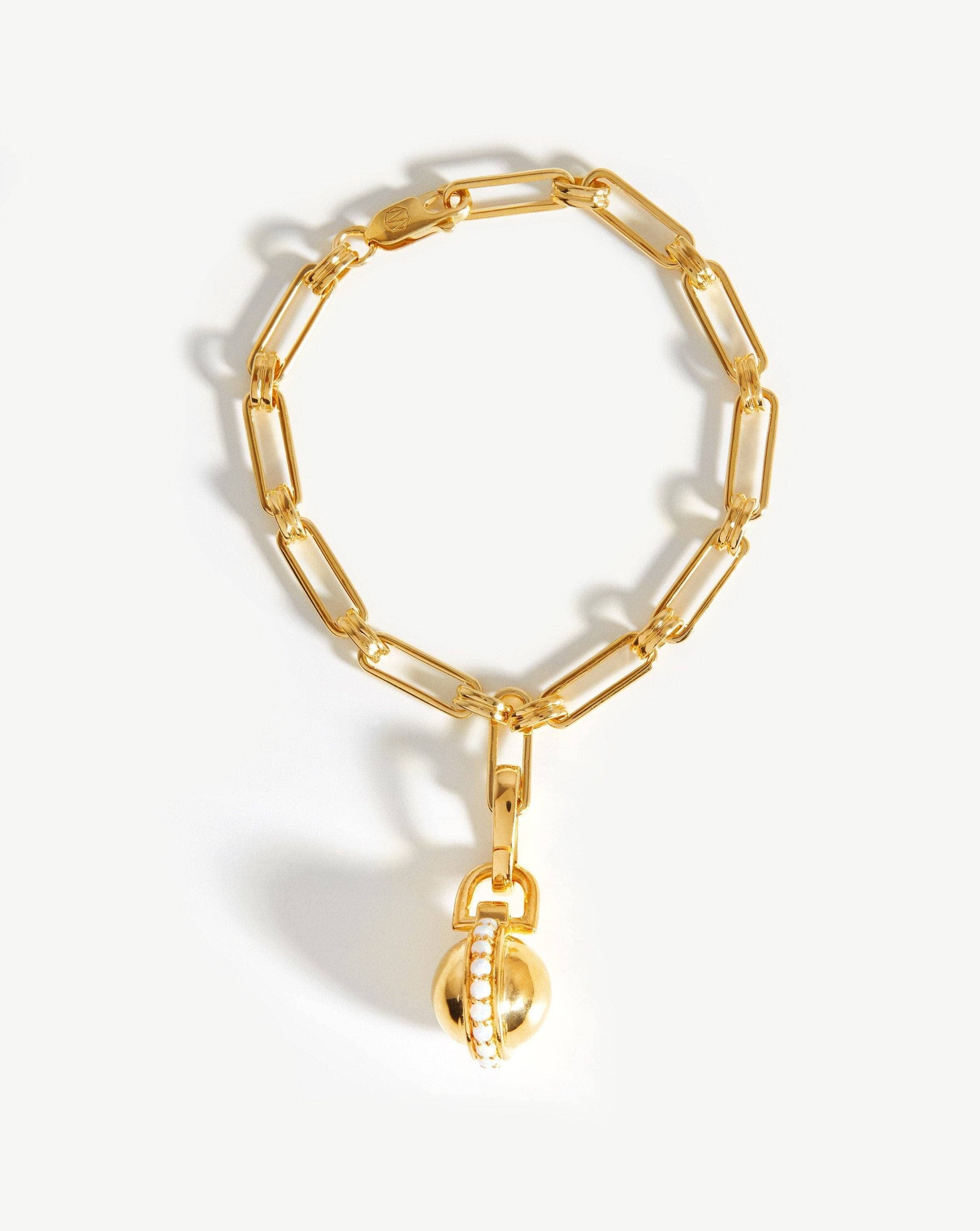 Pave Sphere Pendant Aegis Chain Bracelet Bracelets Missoma 