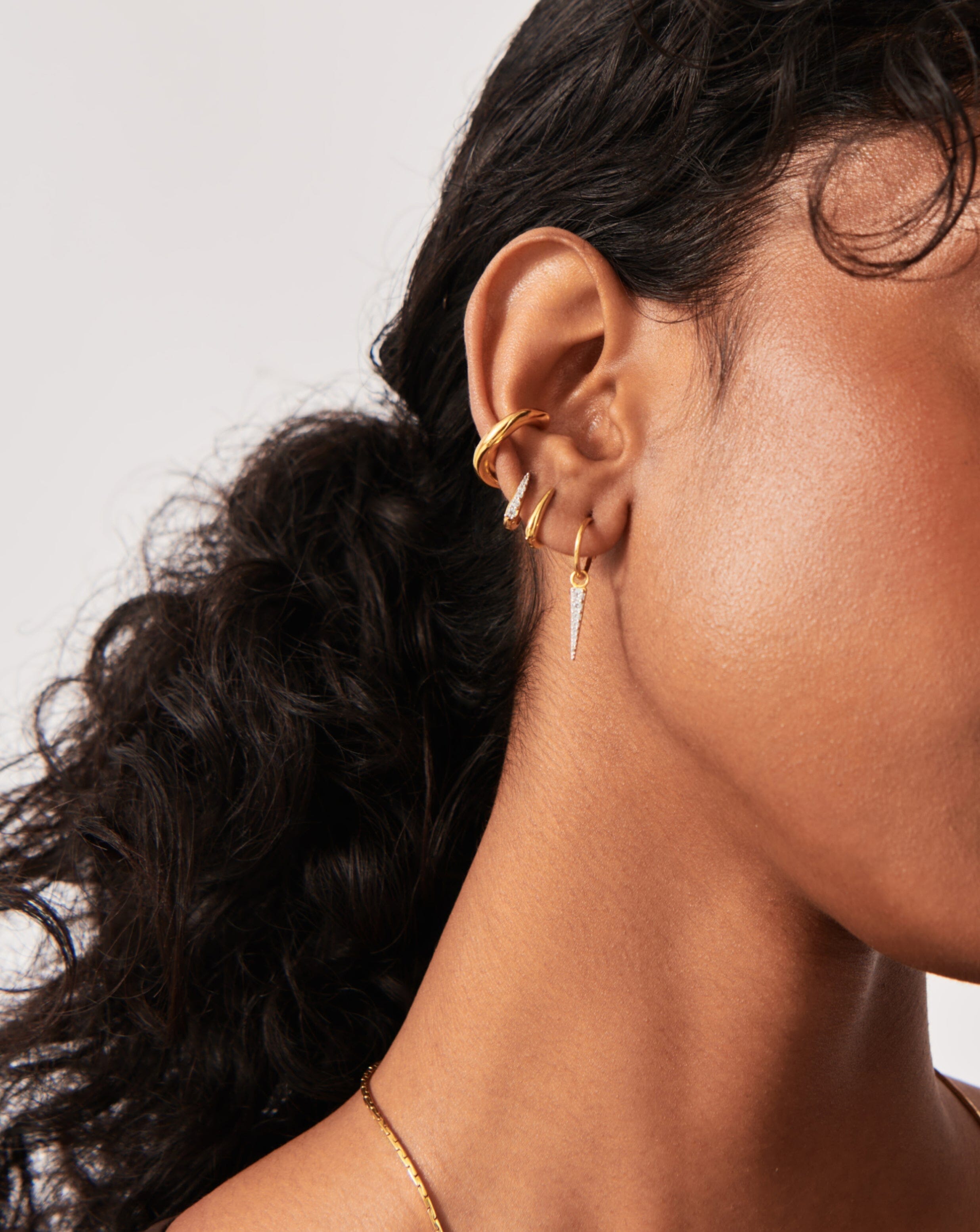 Pavé Spike Mix and Match Charm Mini Hoop Earring Set Layering Sets Missoma 