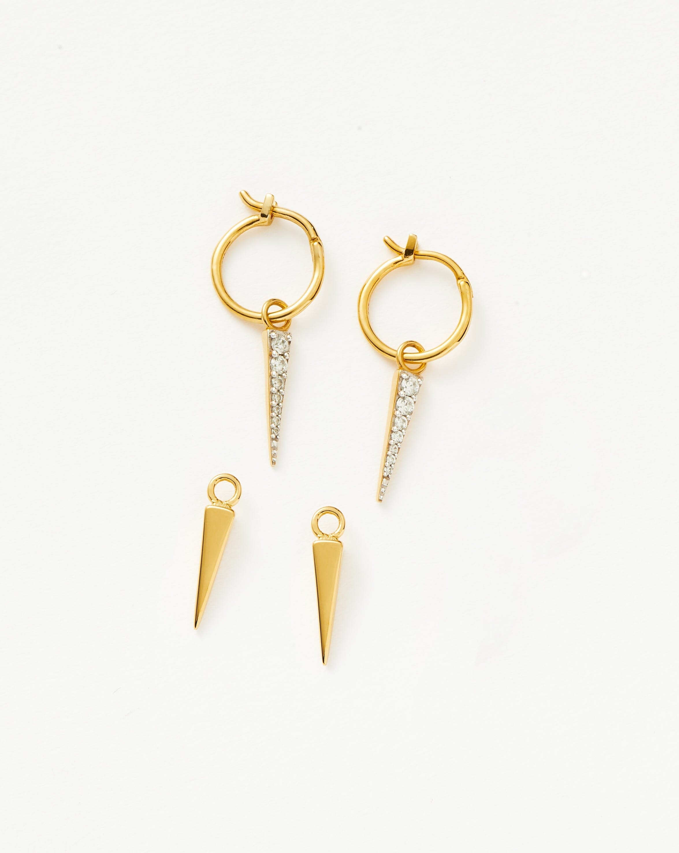 Pavé Spike Mix and Match Charm Mini Hoop Earring Set Layering Sets Missoma 