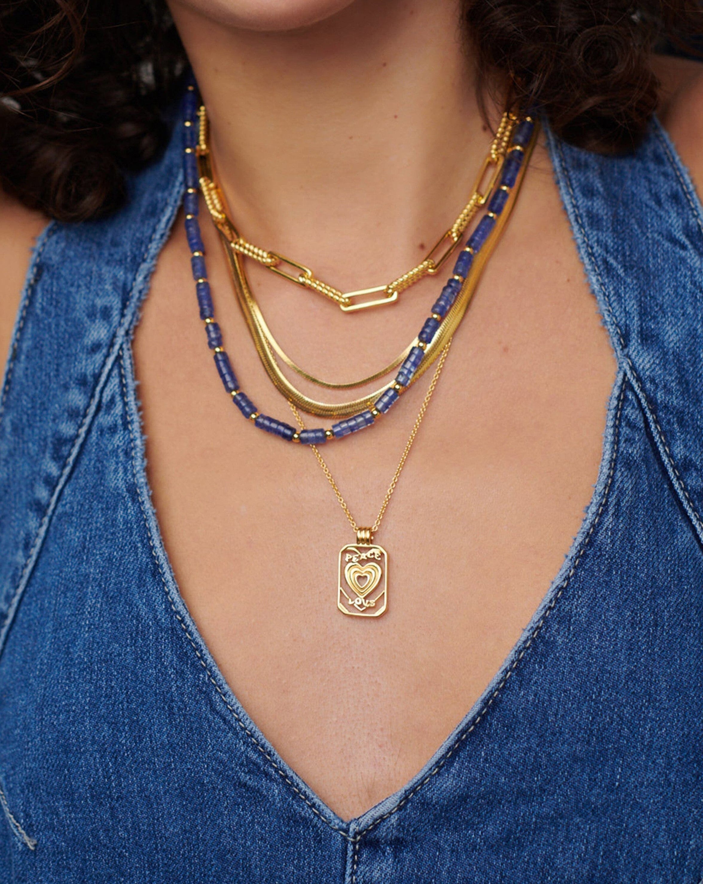 Peace & Love Tag Pendant Chain Necklace Necklaces Missoma 