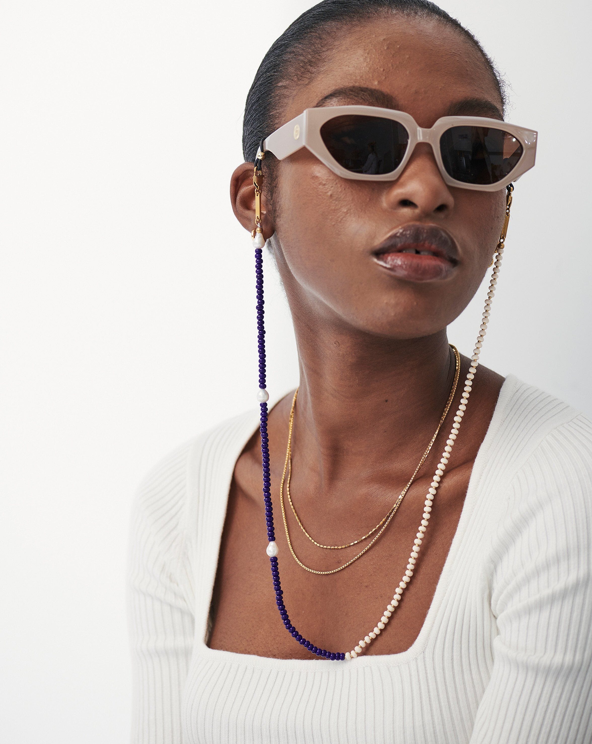 Pearl & Beaded Eyewear Chain | 18ct Gold Plated/Multi Beaded Eyewear Chain Missoma 
