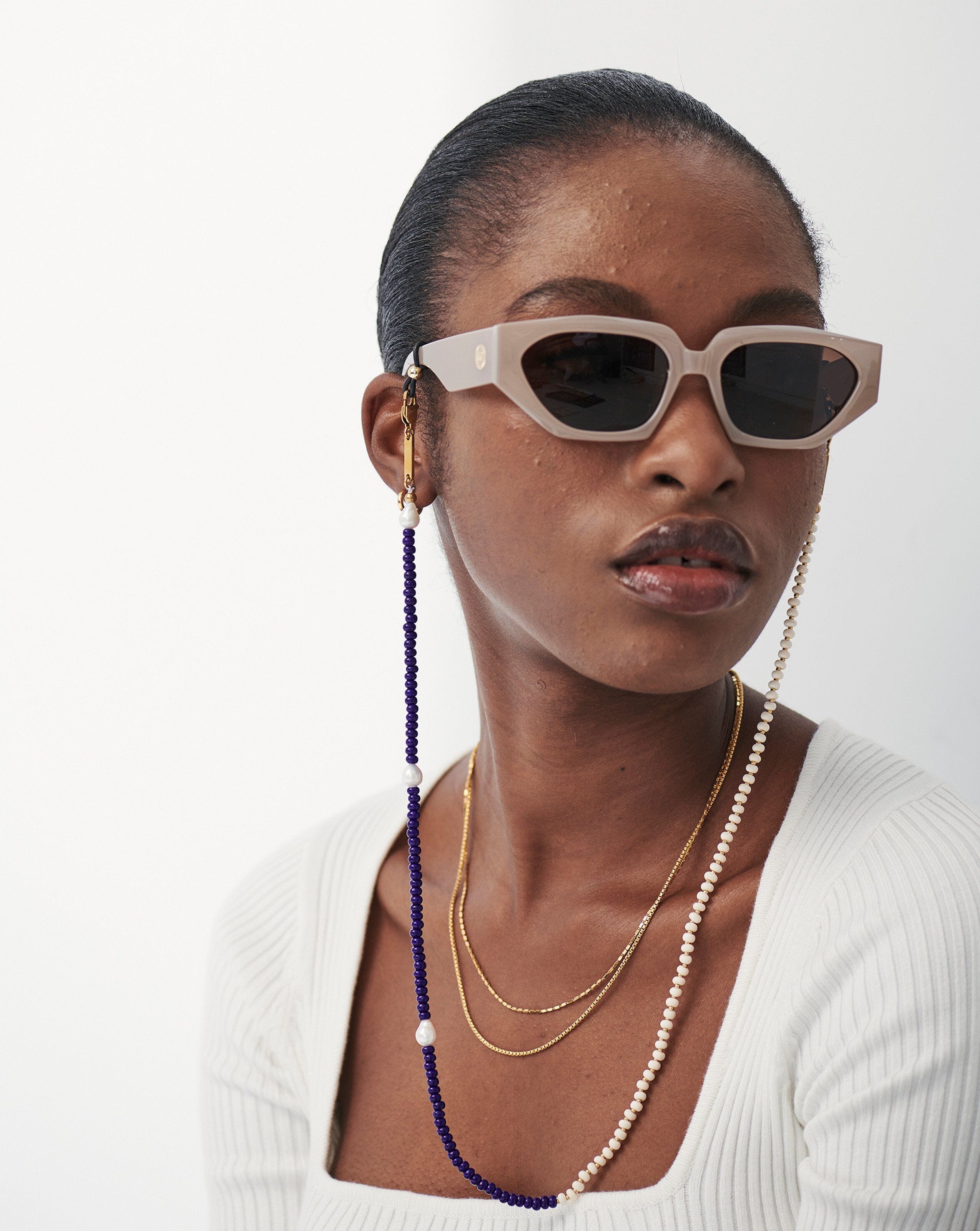 Pearl & Beaded Eyewear Chain | 18ct Gold Plated/Multi Beaded Eyewear Chain Missoma 