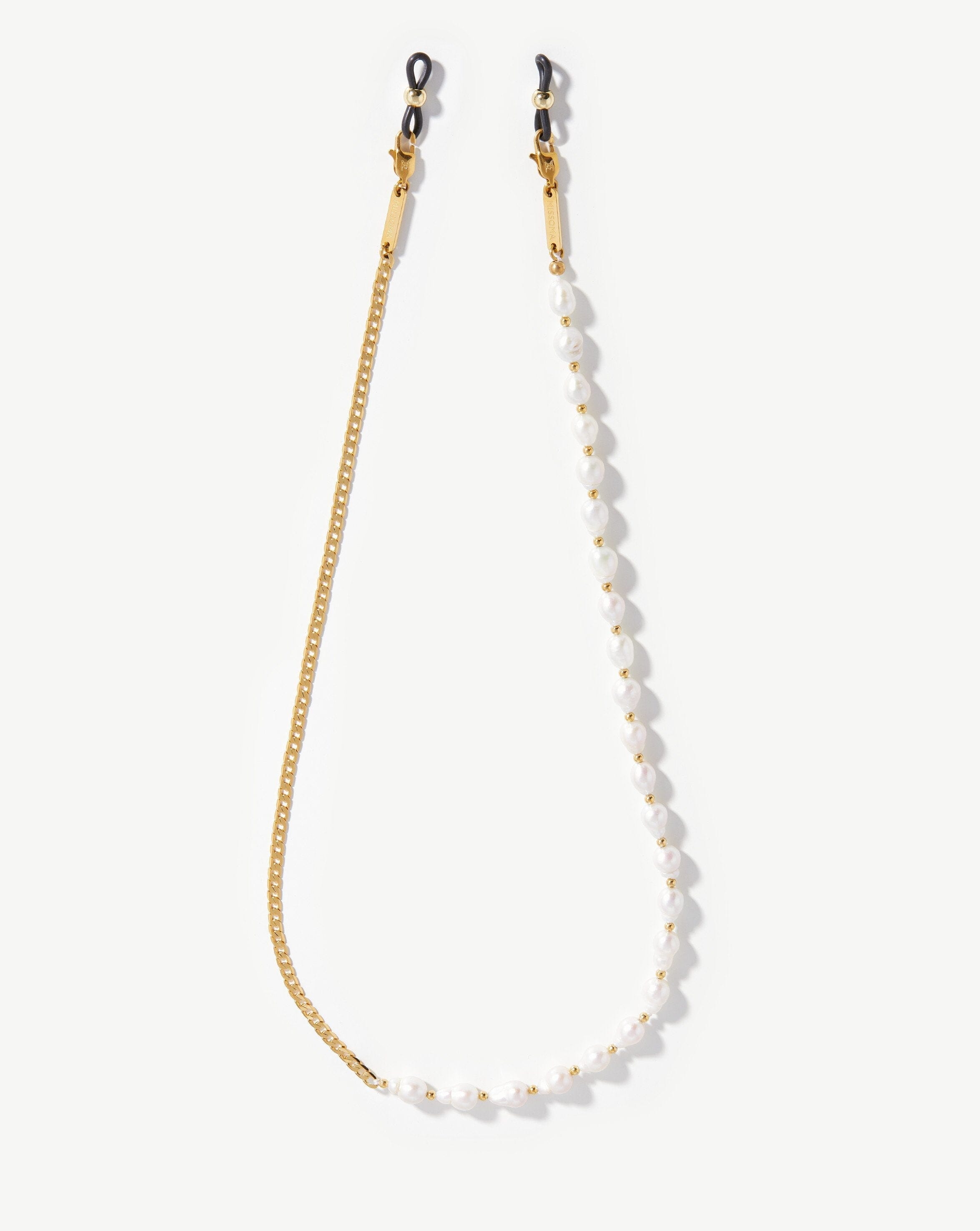 Pearl & Curb Eyewear Chain | 18ct Gold Plated/Pearl Accessories Missoma 18ct Gold Plated/Pearl 