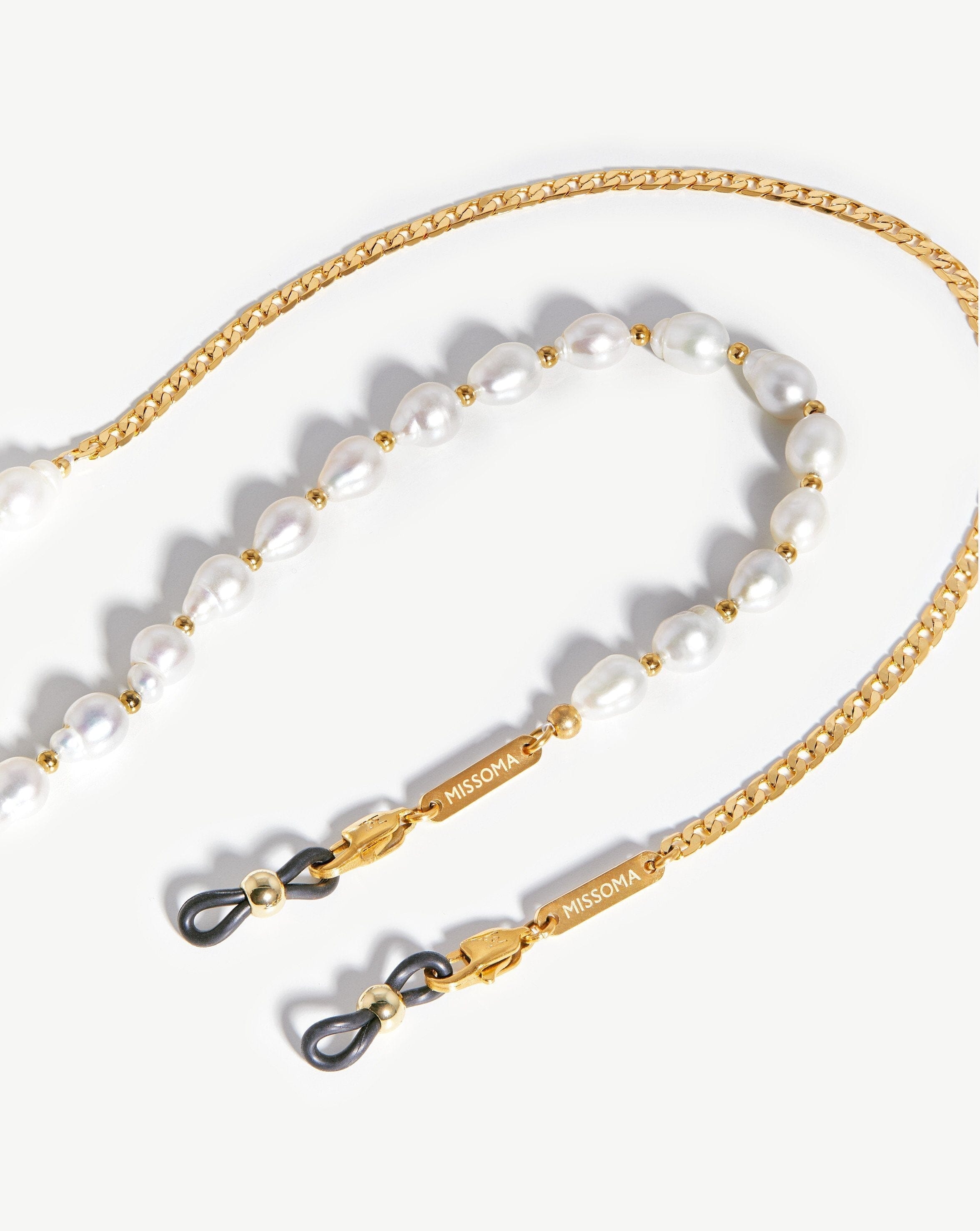 Pearl & Curb Eyewear Chain | 18ct Gold Plated/Pearl Accessories Missoma 