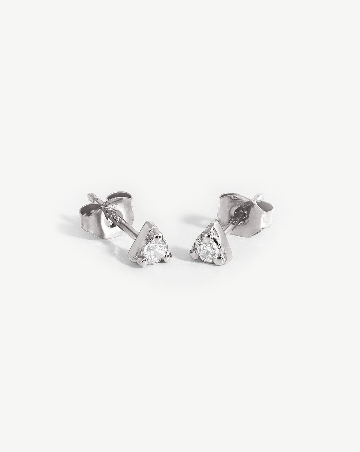Prism Stud Earrings Sterling Silver Cubic Zirconia