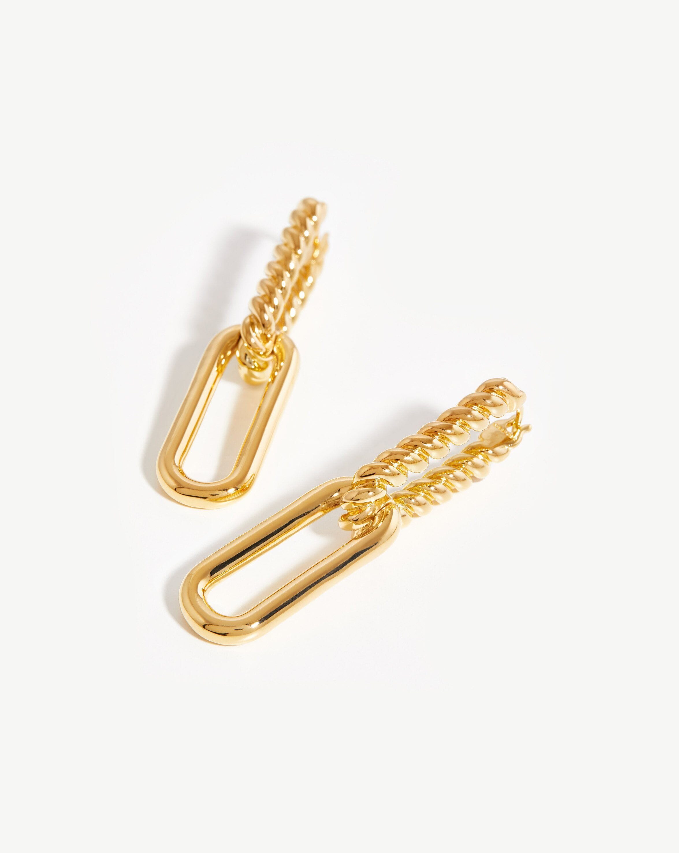 Radial Ovate Drop Hoop Earrings Earrings Missoma 