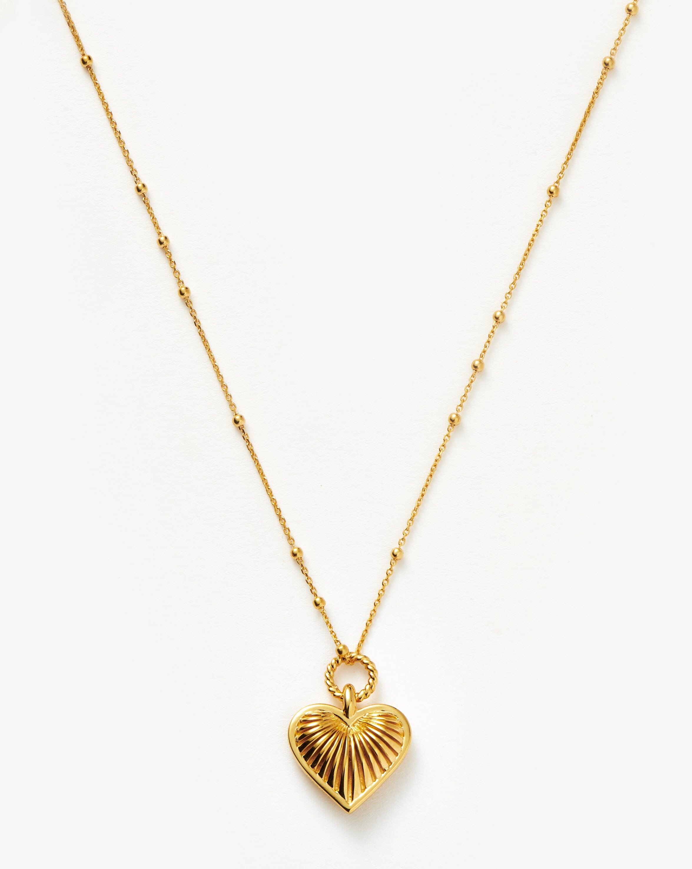 ridge heart charm necklace 18ct gold plated necklaces missoma 592969