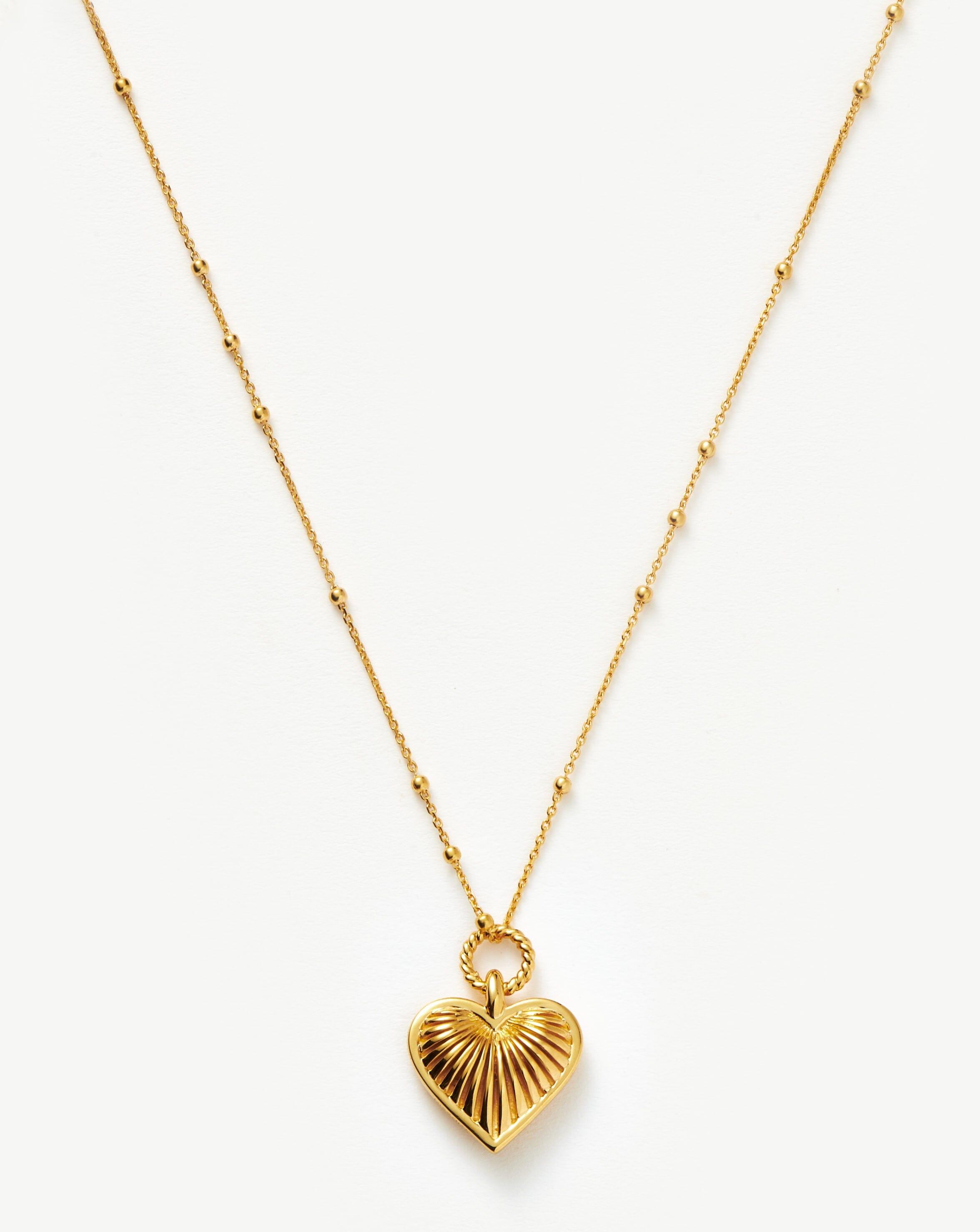 Ridge Heart Charm Necklace | 18ct Gold Plated Necklaces Missoma
