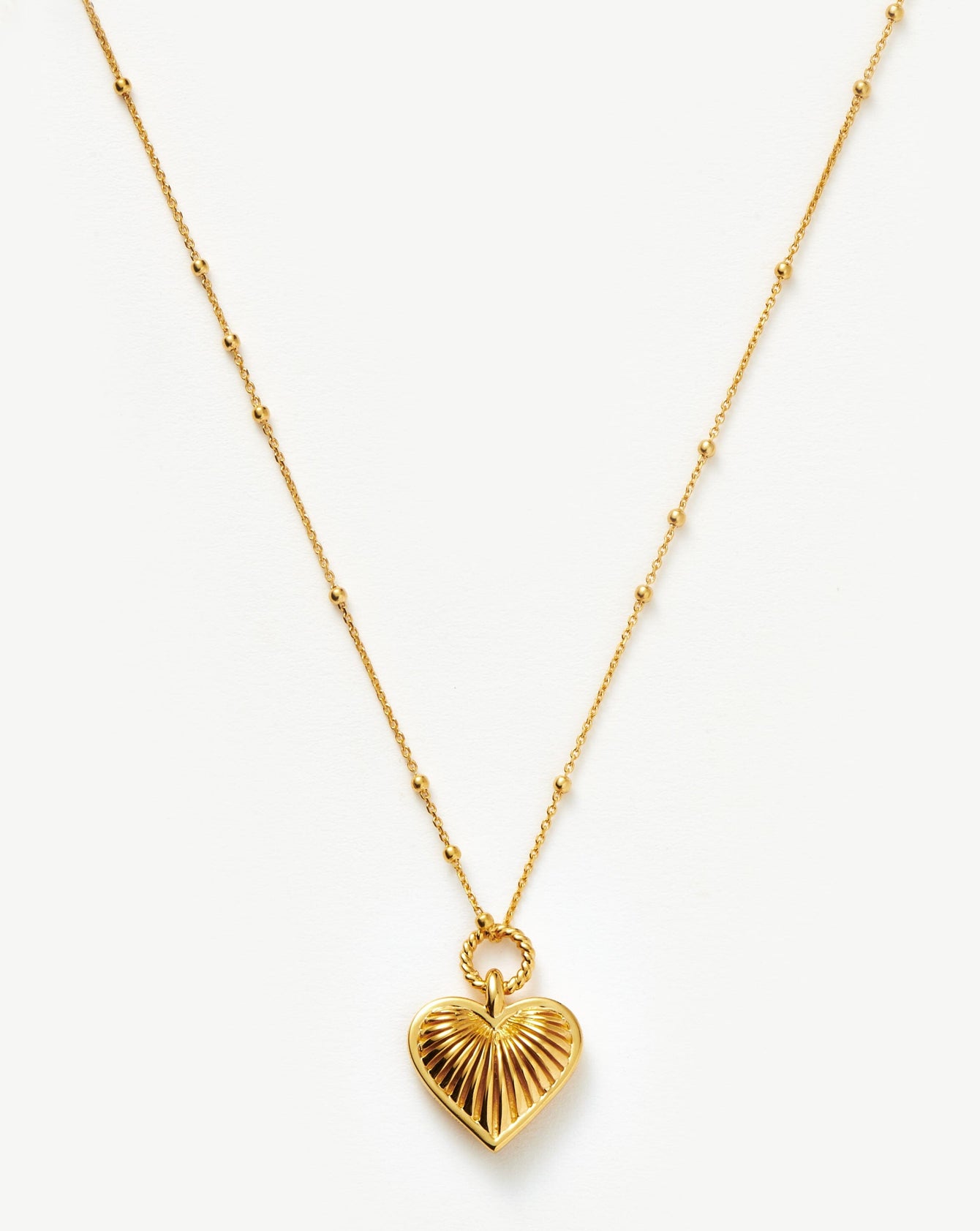 Ridge Heart Charm Necklace | 18ct Gold Plated Necklaces Missoma 