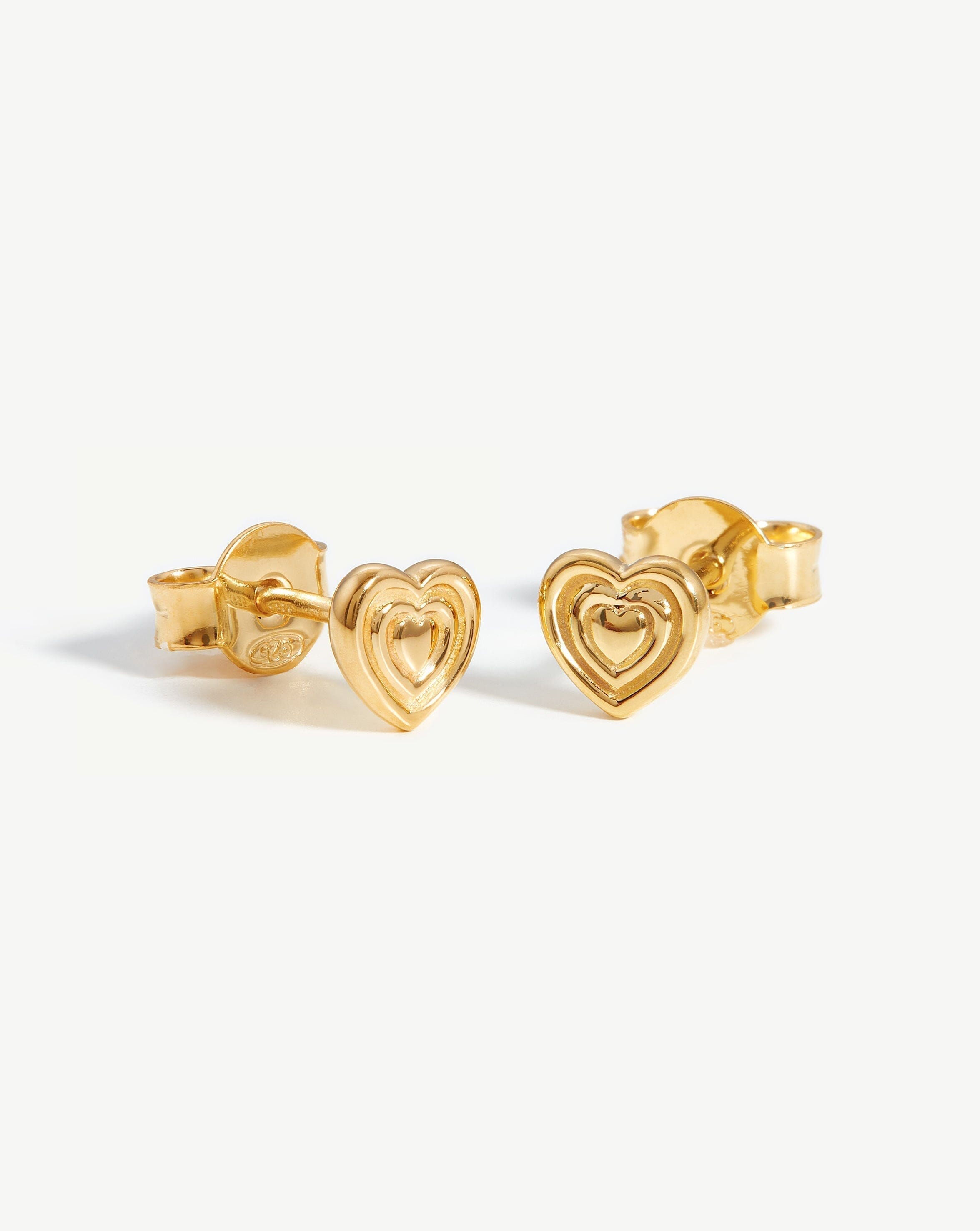 Ridge Heart Stud Earrings Earrings Missoma 