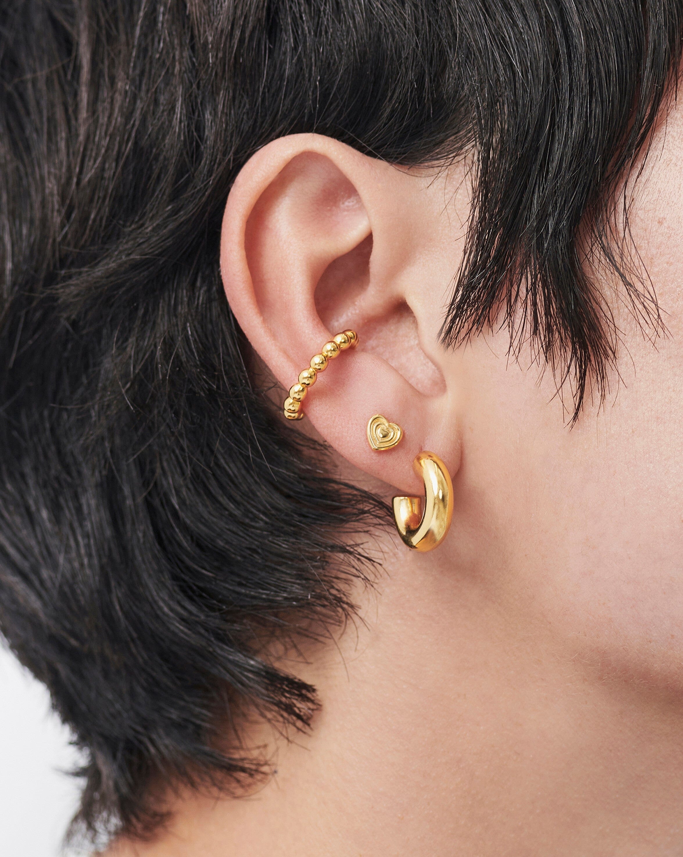 Ridge Heart Stud Earrings Earrings Missoma 