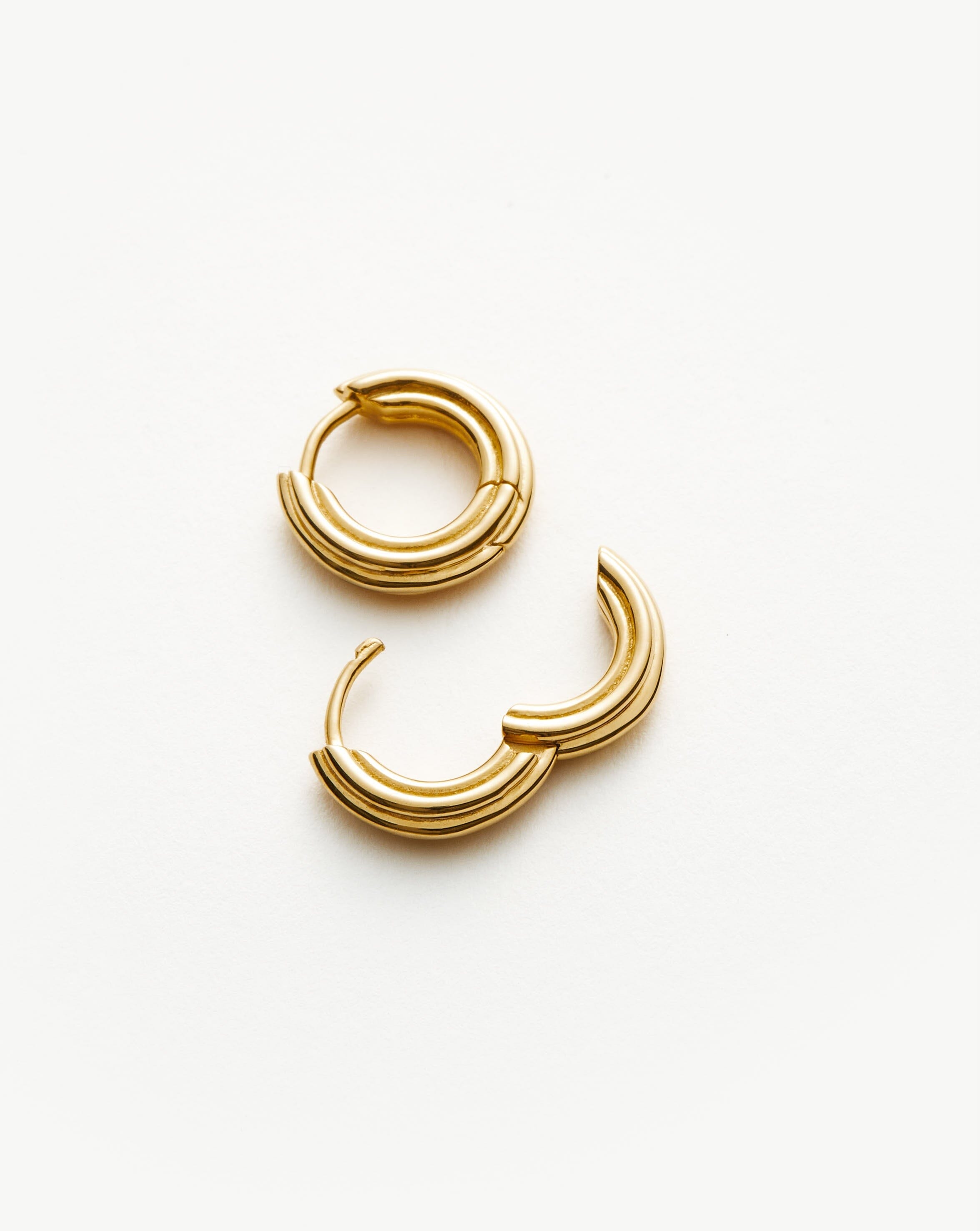 Ridge Mini Hoop Earrings | 18ct Gold Plated Earrings Missoma 