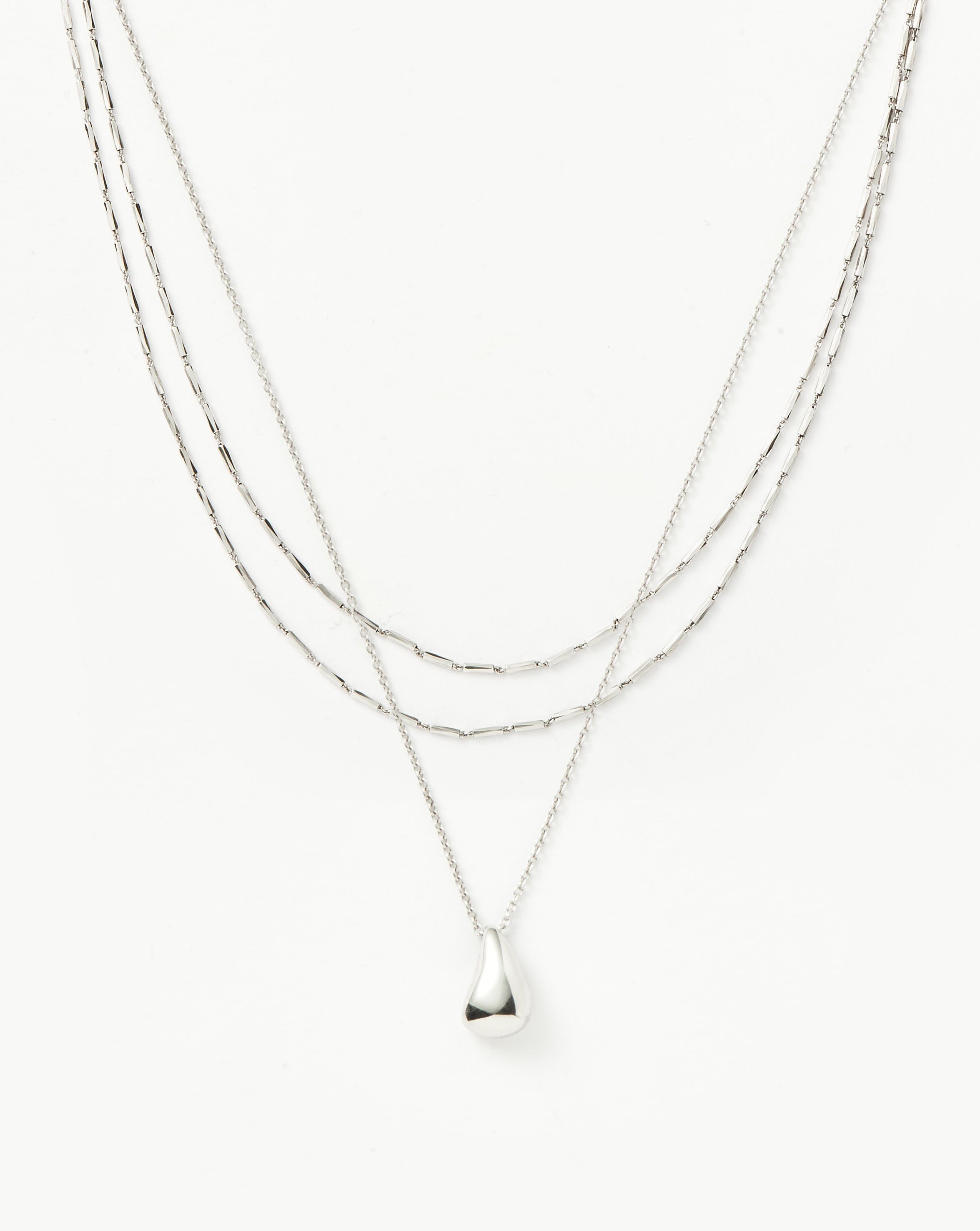 Savi Droplet & Double Chain Necklace Set Layering Sets Missoma 