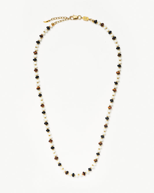 Savi Pearl & Gemstone Beaded Necklace | 18ct Gold Plated/Multi Necklaces Missoma 