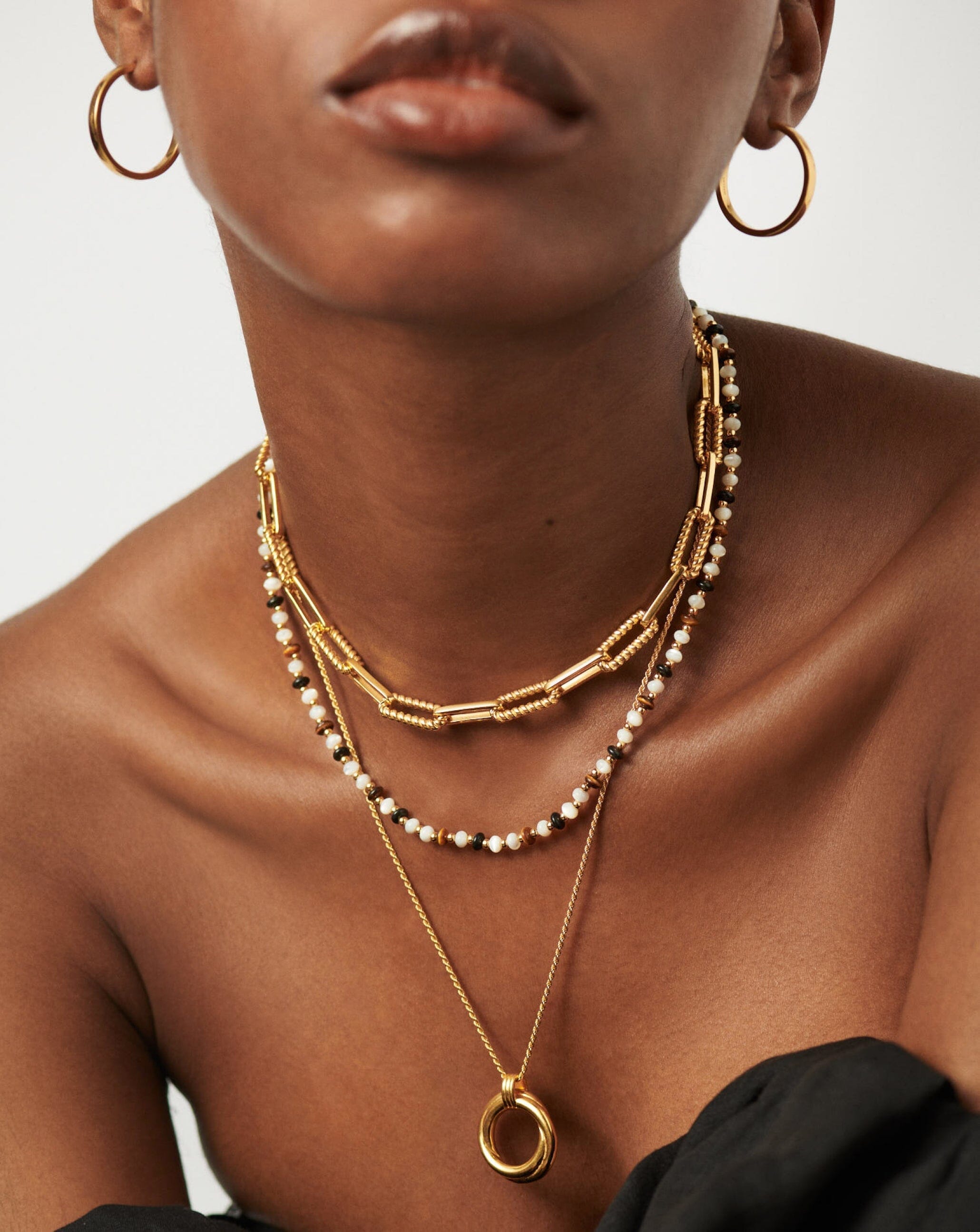 savi pearl gemstone beaded necklace 18ct gold platedmulti necklaces missoma 711337