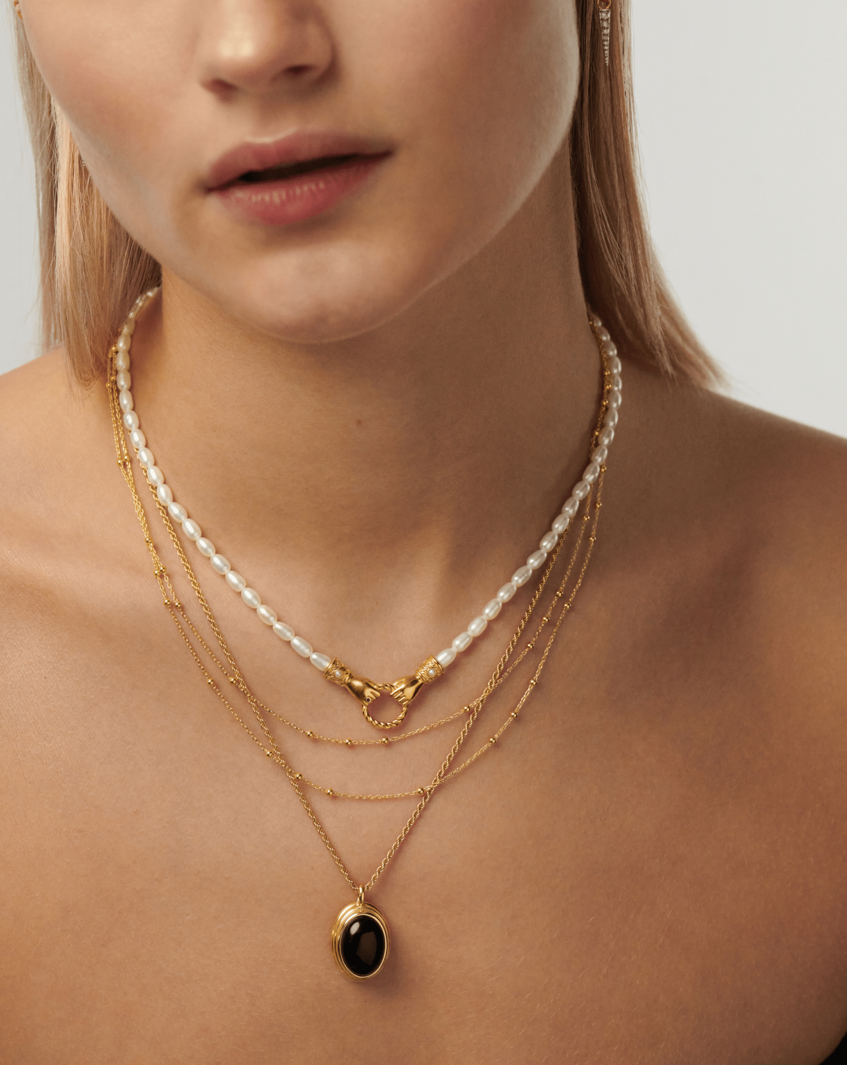 Oval gem best sale necklace