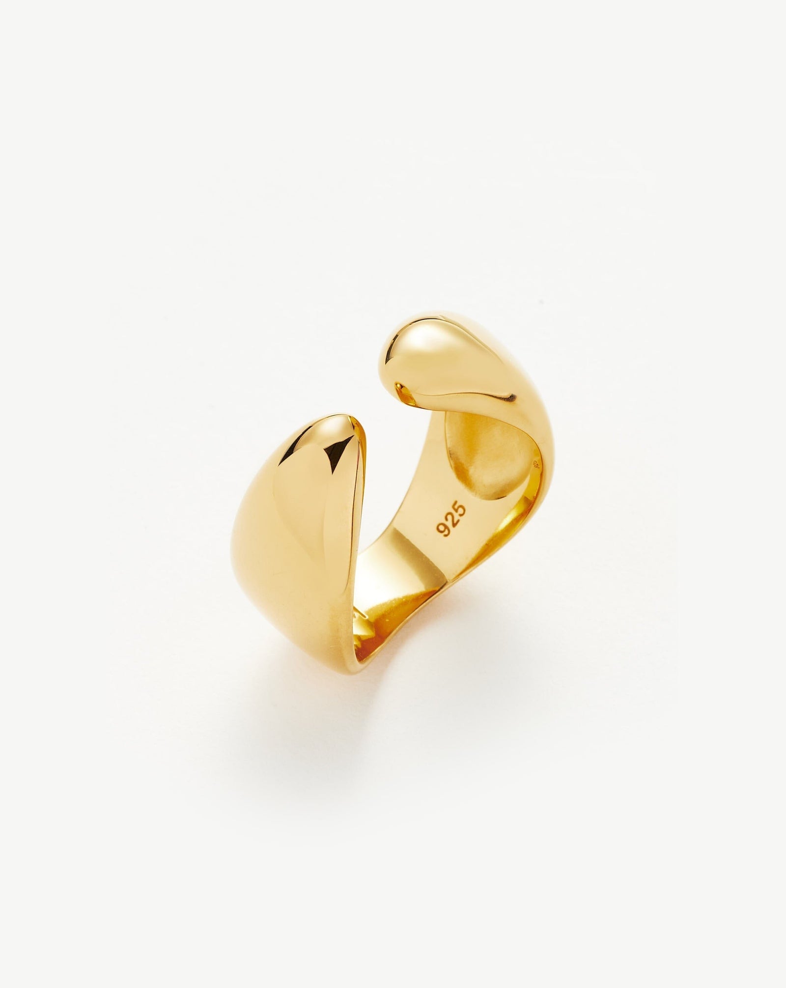 Squiggle Curve Two Tone Enamel Stacking Ring | 18ct Gold Plated Vermei ...