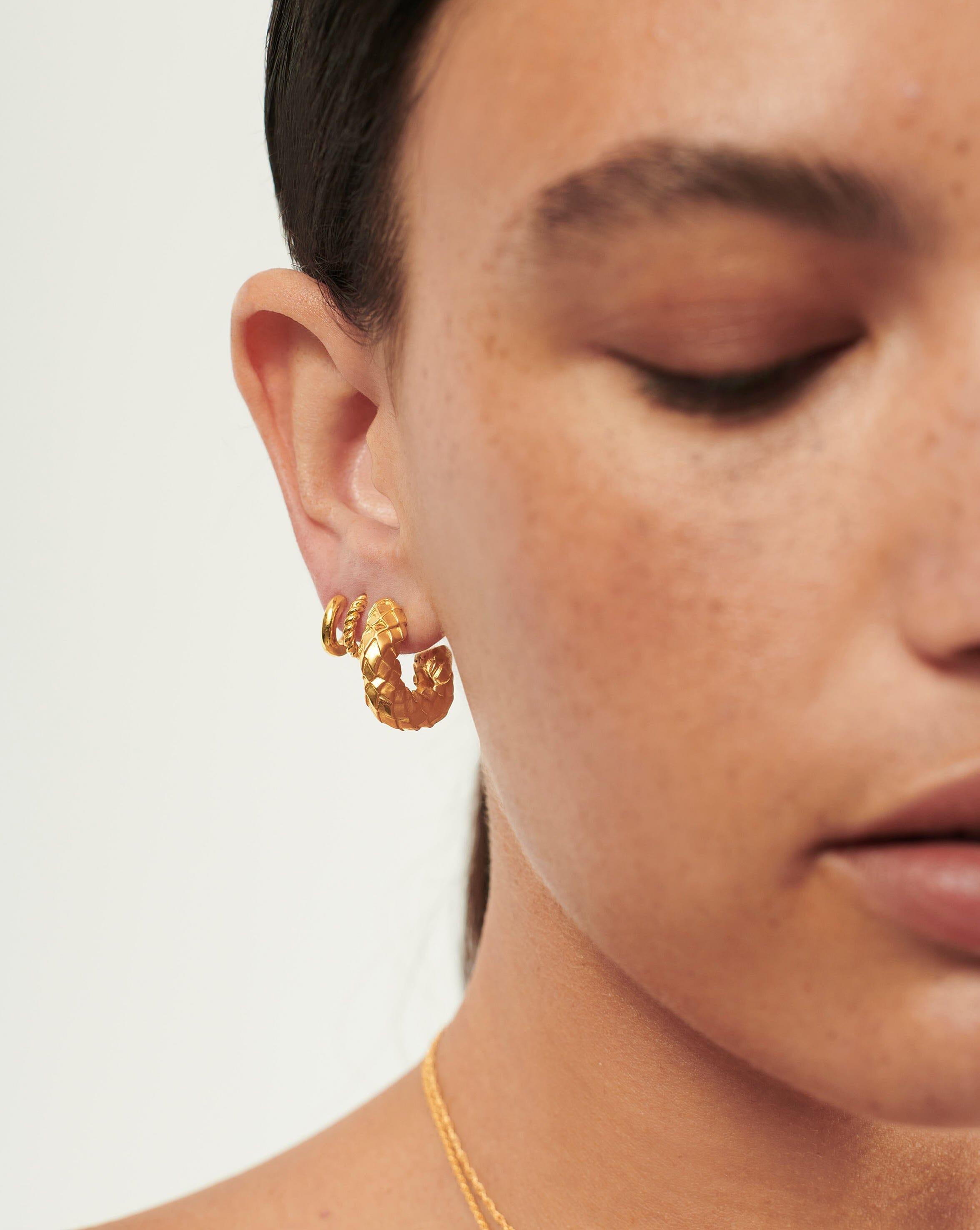 Serpent & Radial Hoop Earring Set | 18ct Gold Plated Vermeil Layering Sets Missoma 