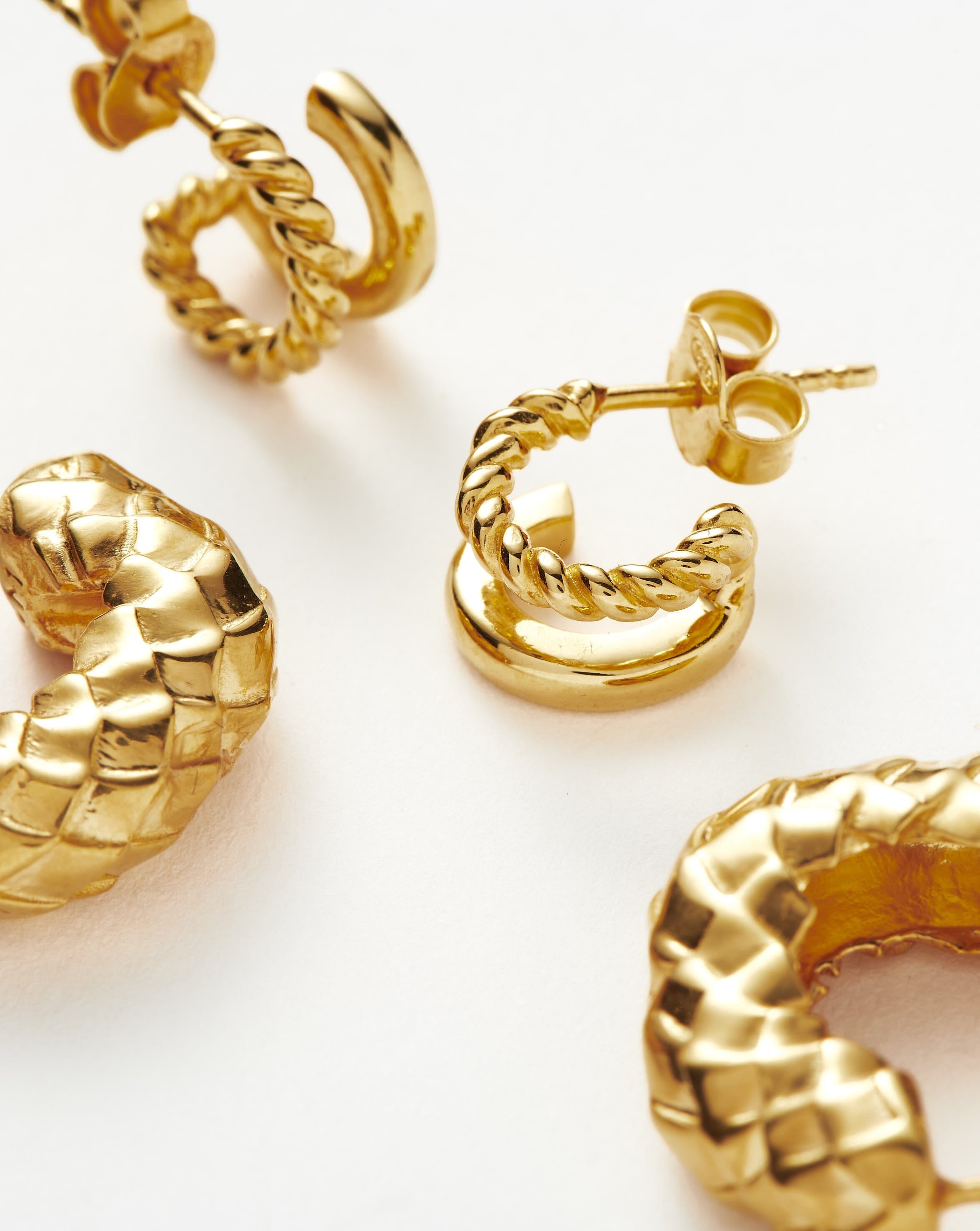 Serpent & Radial Hoop Earring Set | 18ct Gold Plated Vermeil Layering Sets Missoma 