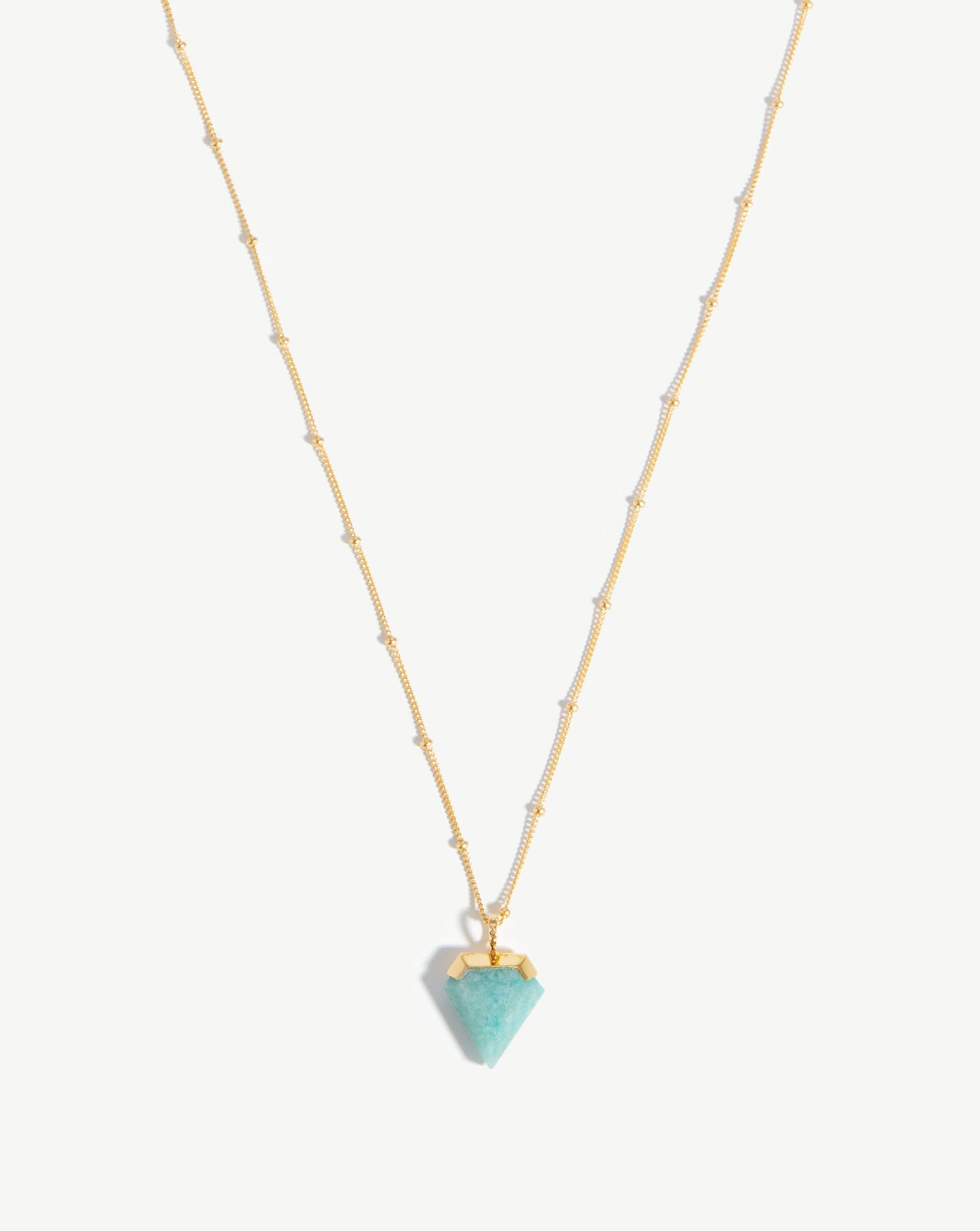Shield Necklace | 18ct Gold Plated Vermeil/Amazonite Necklaces Missoma 