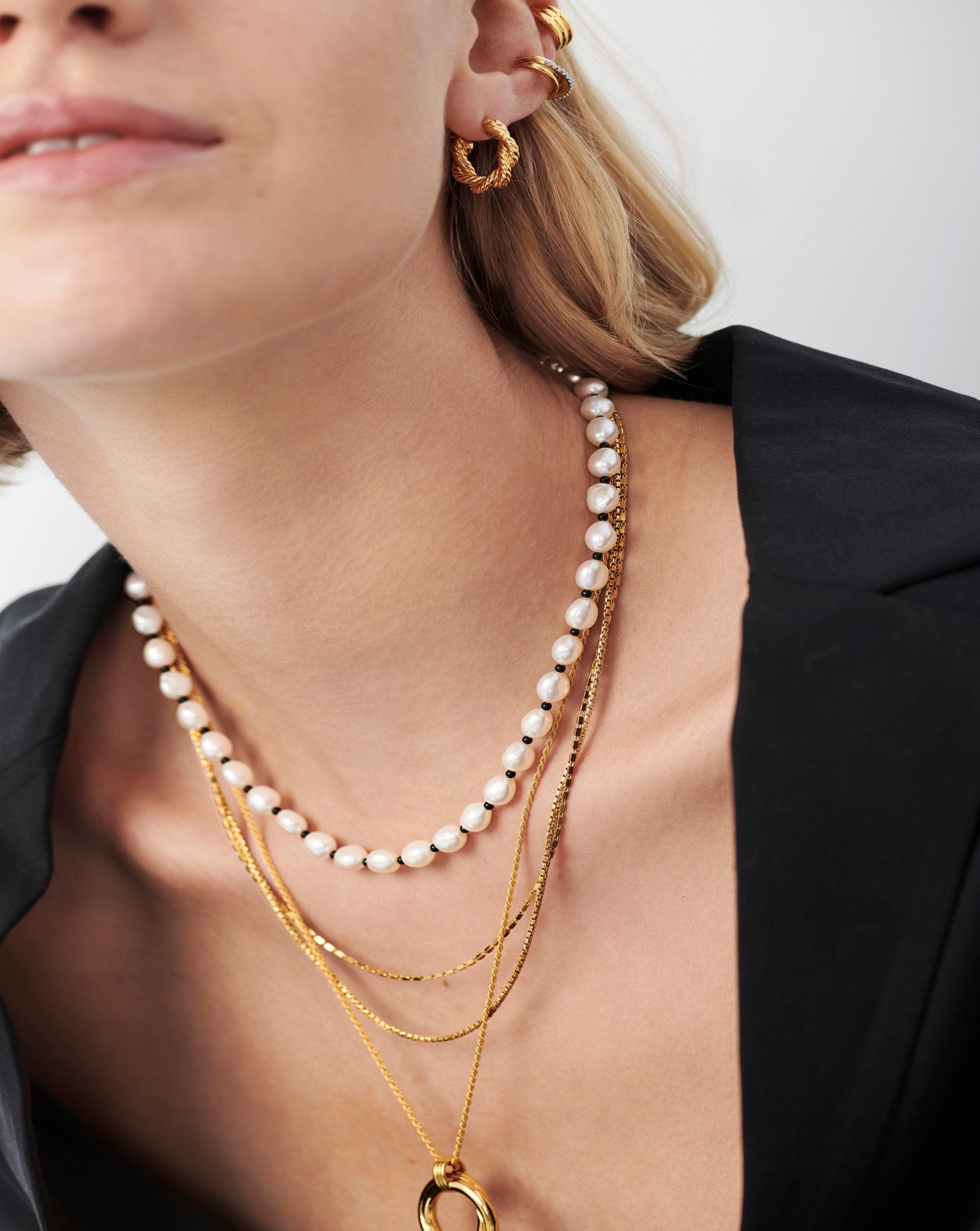 Short Pearl Beaded Gemstone Necklace Necklaces Missoma 