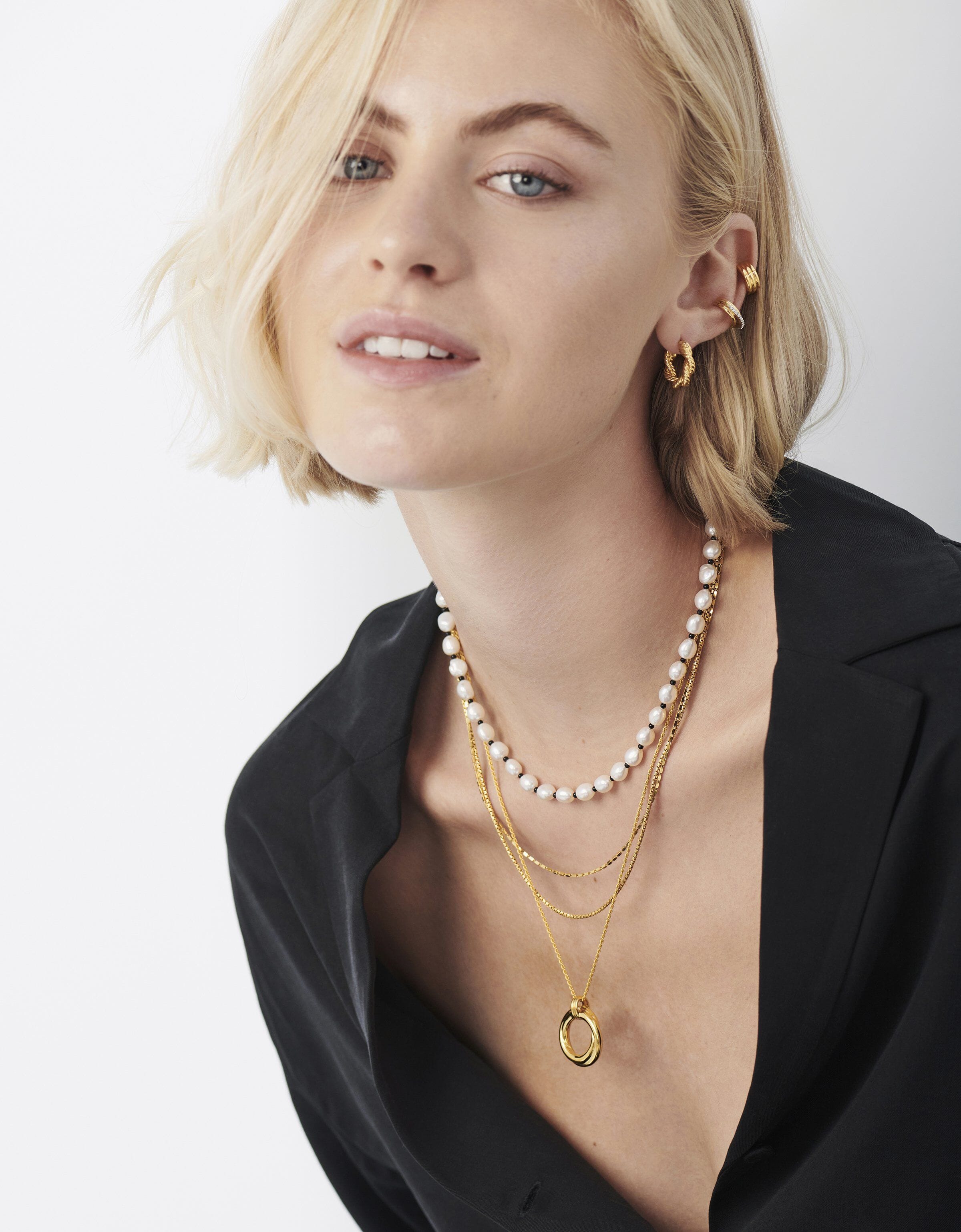 Short Pearl Beaded Gemstone Necklace Necklaces Missoma 