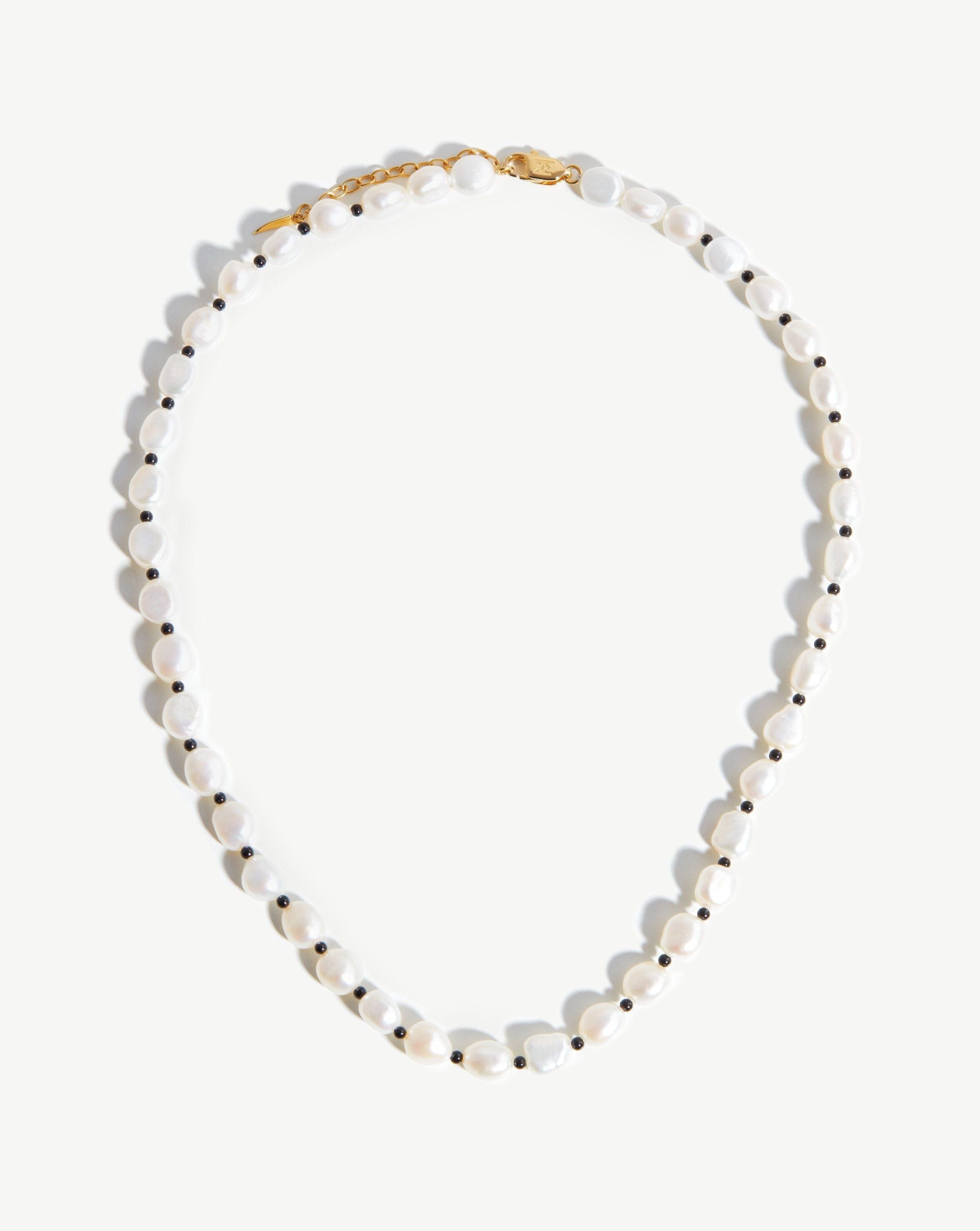 Short Pearl Beaded Gemstone Necklace Necklaces Missoma 