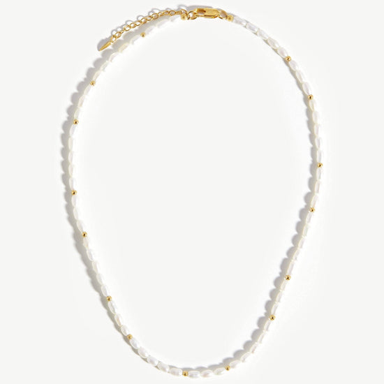 Short Seed Pearl Beaded Necklace | 18ct Gold Plated/Pearl Necklaces Missoma 