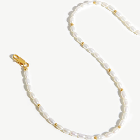 Short Seed Pearl Beaded Necklace | 18ct Gold Plated/Pearl Necklaces Missoma 