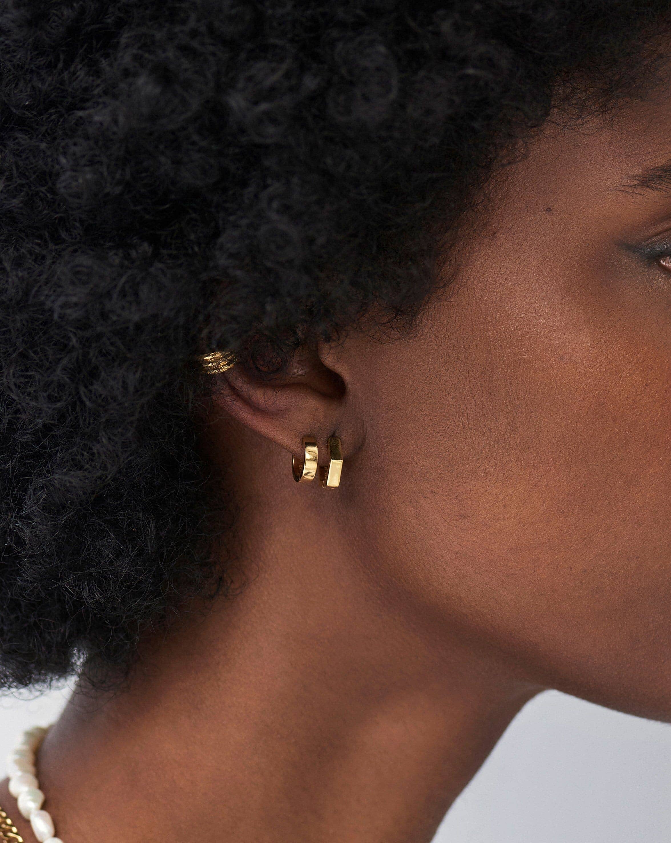 Single Chubby Hex Huggie Earrings Missoma 