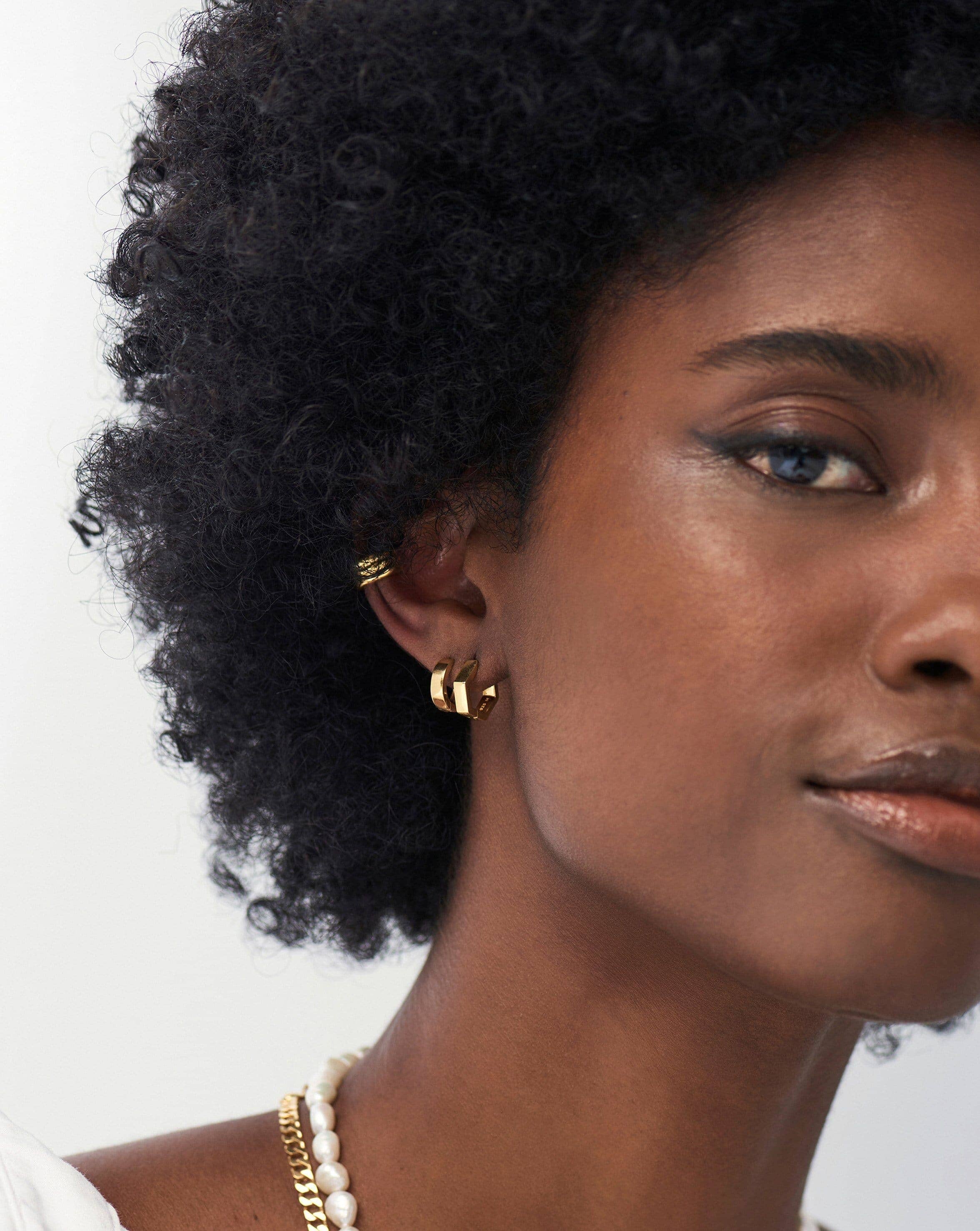 Single Chubby Hex Huggie Earrings Missoma 