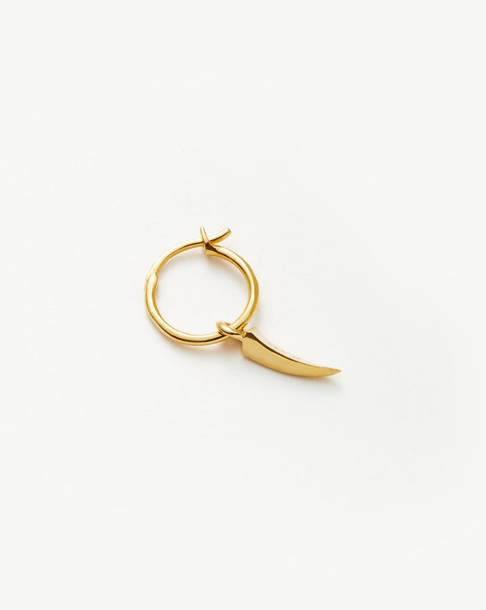 Single Mini Claw Charm Hoop 18ct Gold Plated Vermeil Earrings Missoma