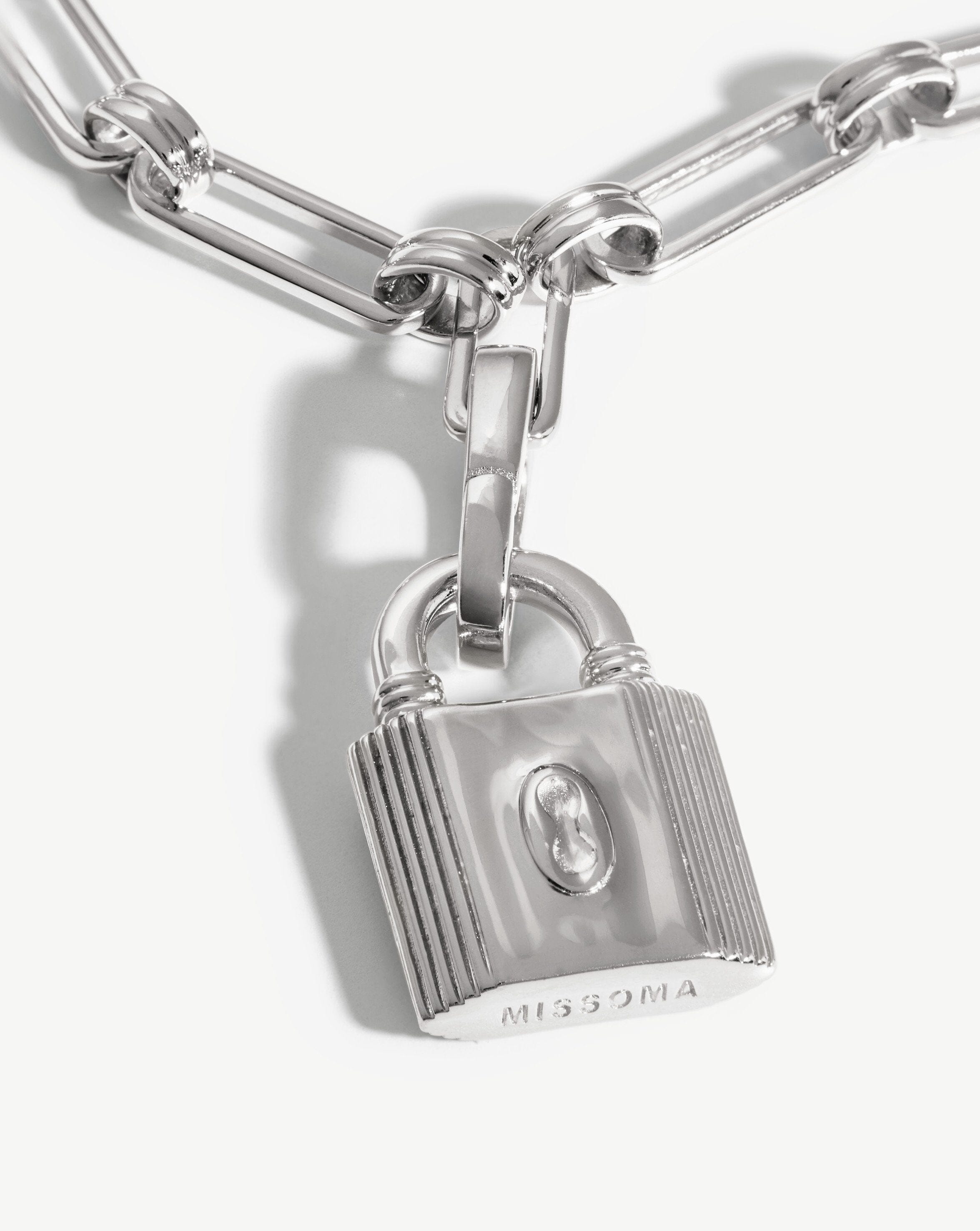 Small Ridge Padlock Aegis Chain Bracelet Bracelets Missoma 