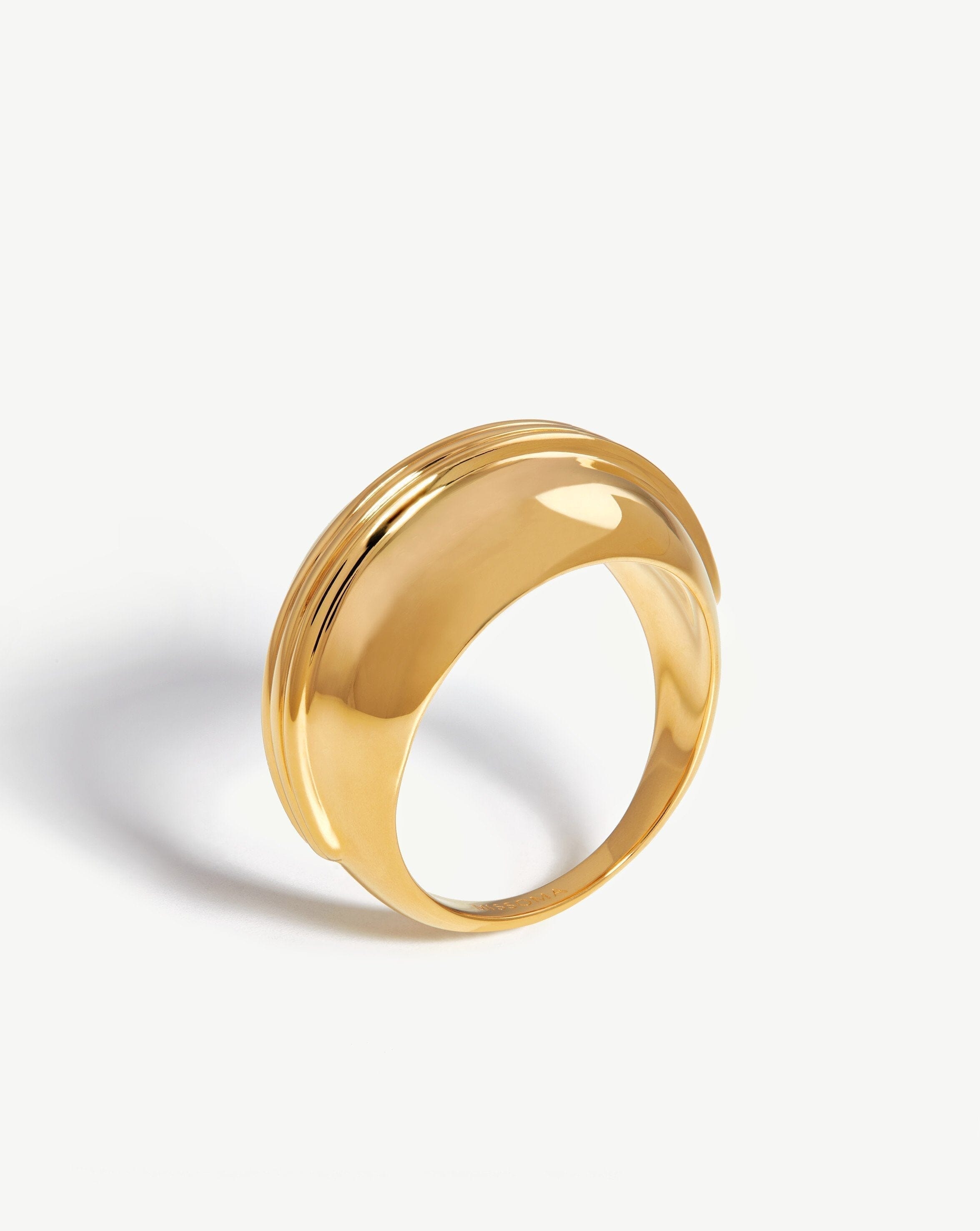 Sphere Domed Ridge Ring | 18ct Gold Plated Rings Missoma 