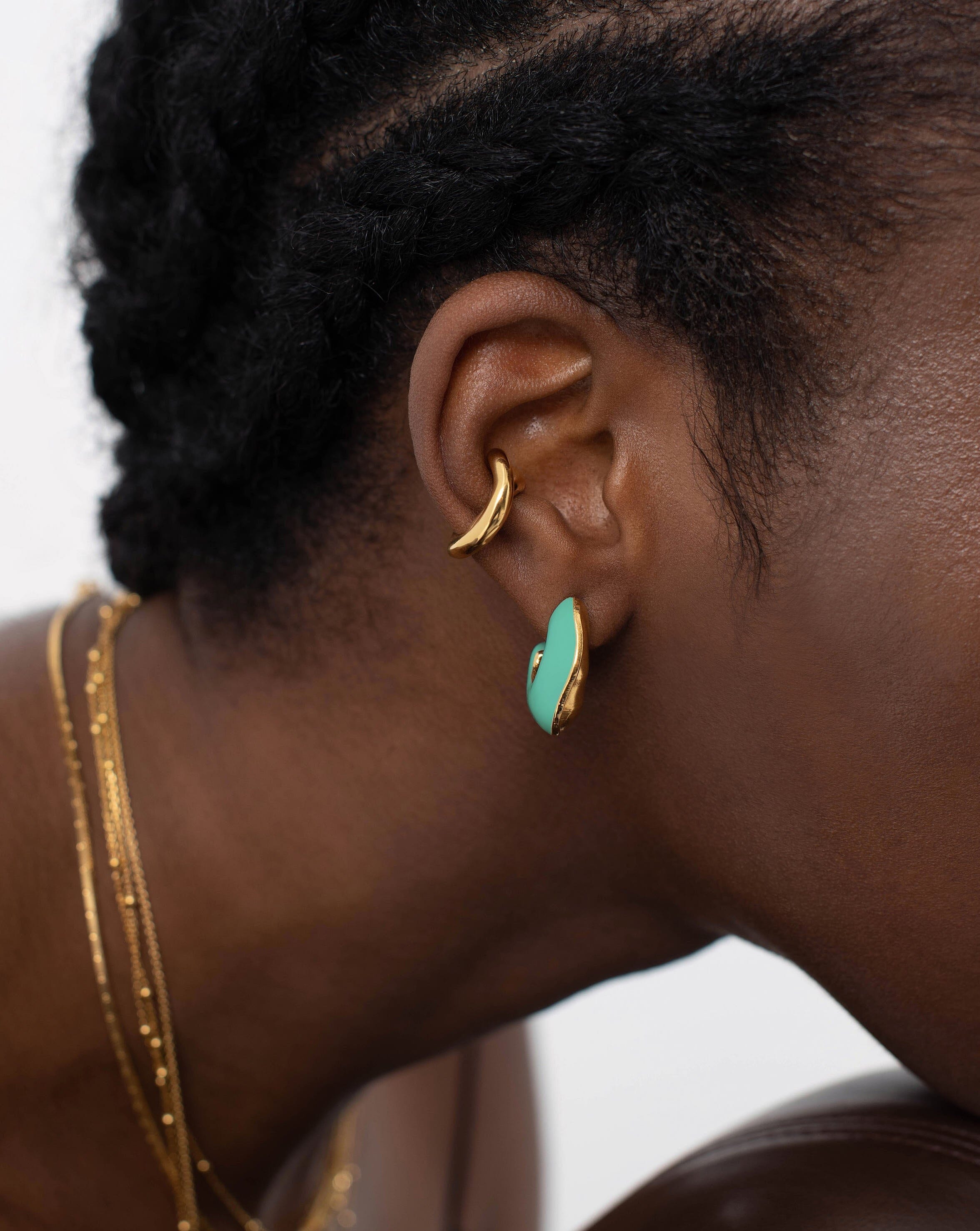 Squiggle Chubby Two Tone Enamel Hoop Earrings Earrings Missoma 