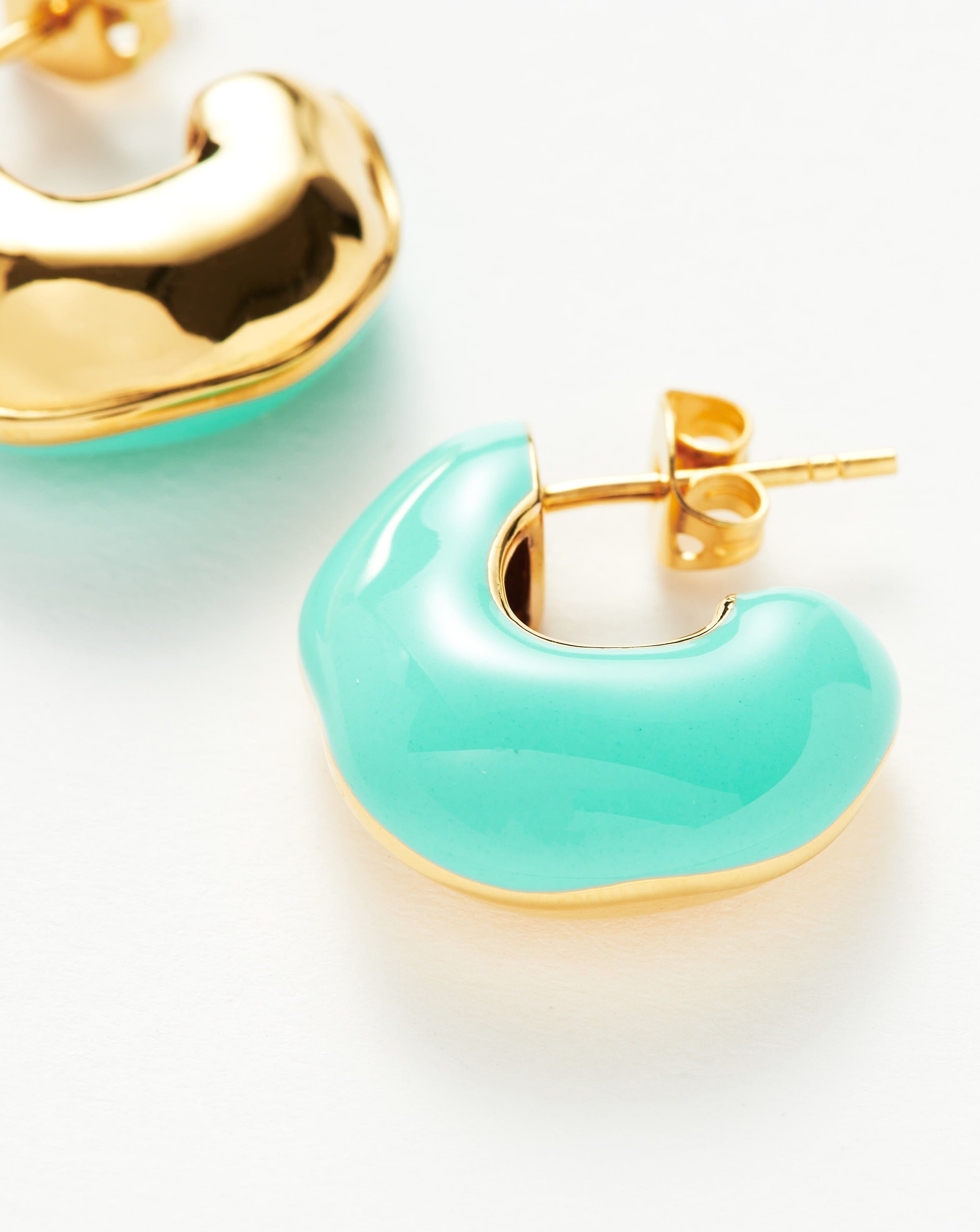 Squiggle Chubby Two Tone Enamel Hoop Earrings Earrings Missoma 