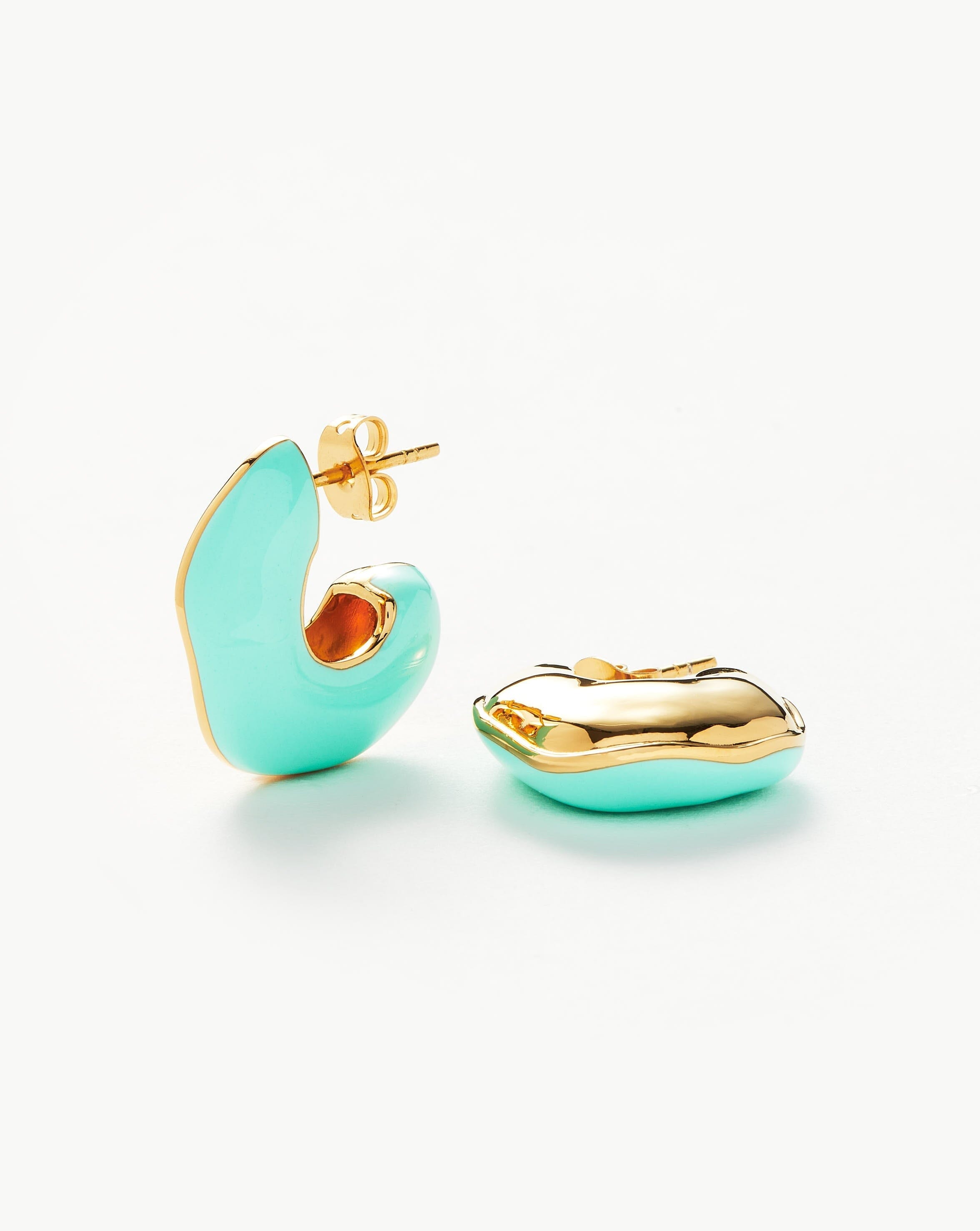 Squiggle Chubby Two Tone Enamel Hoop Earrings Earrings Missoma 