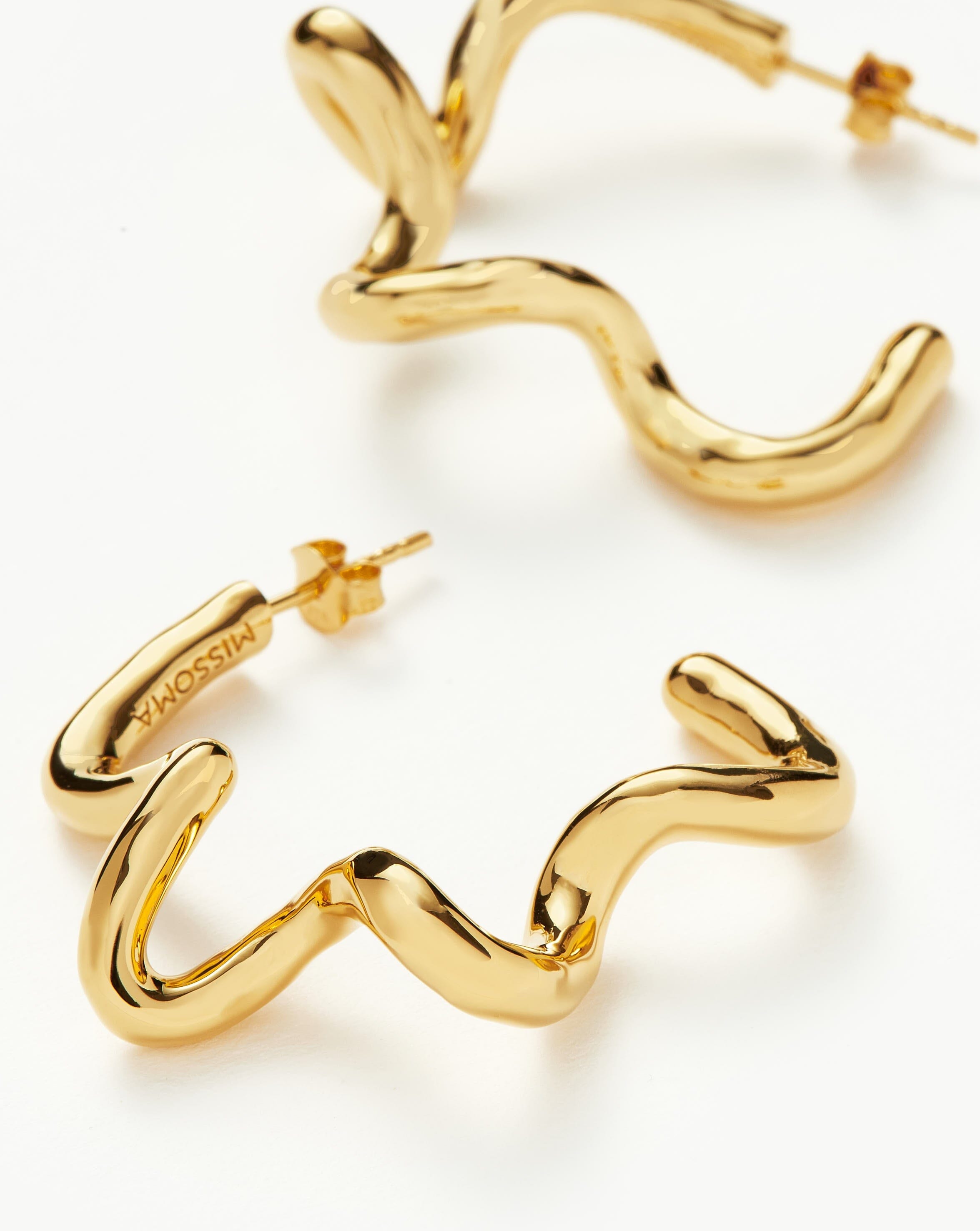 Squiggle Large Hoop Earrings Earrings Missoma 