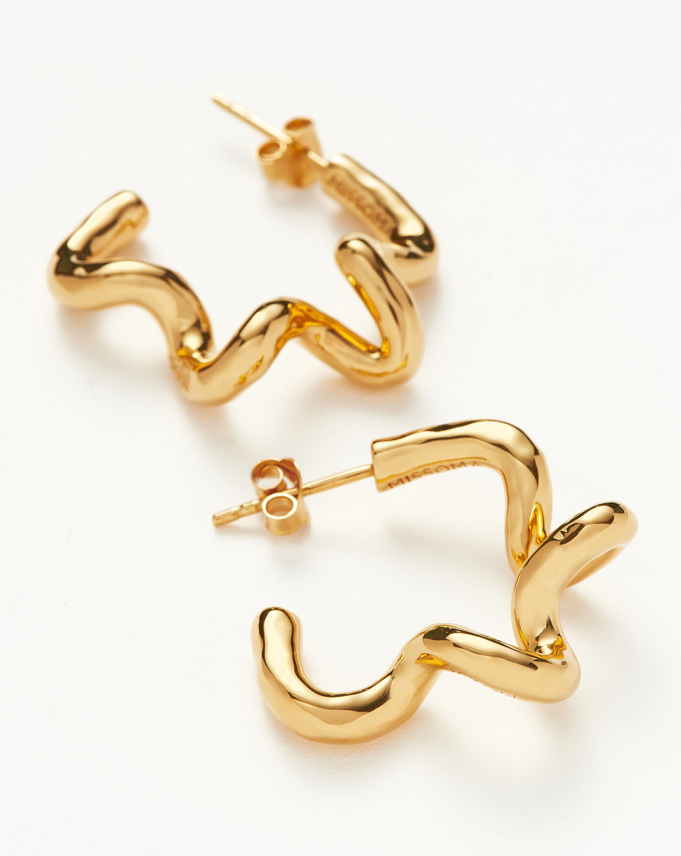 Squiggle Medium Hoop Earrings Earrings Missoma 