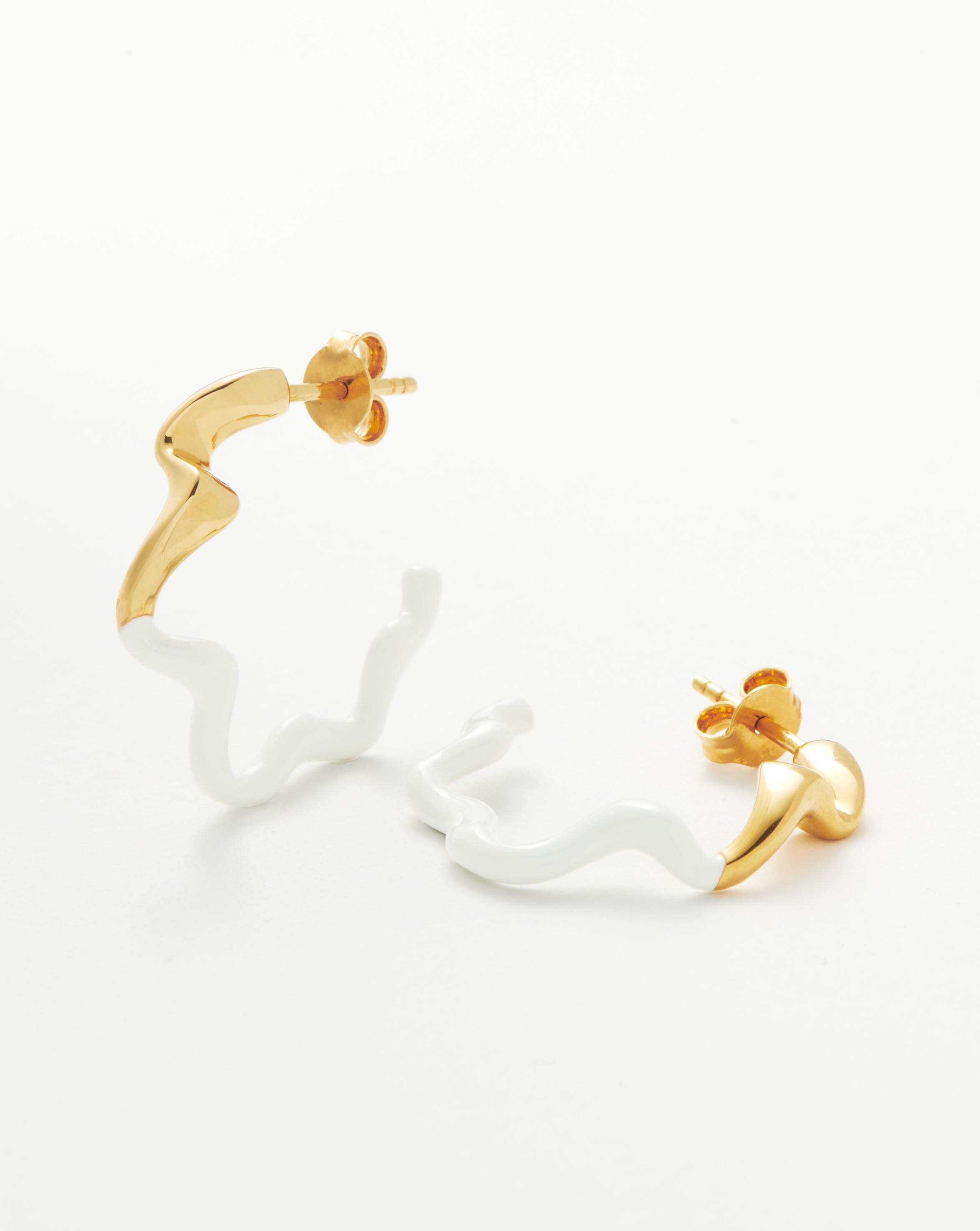 Squiggle Two Tone Enamel Medium Hoop Earrings Earrings Missoma 