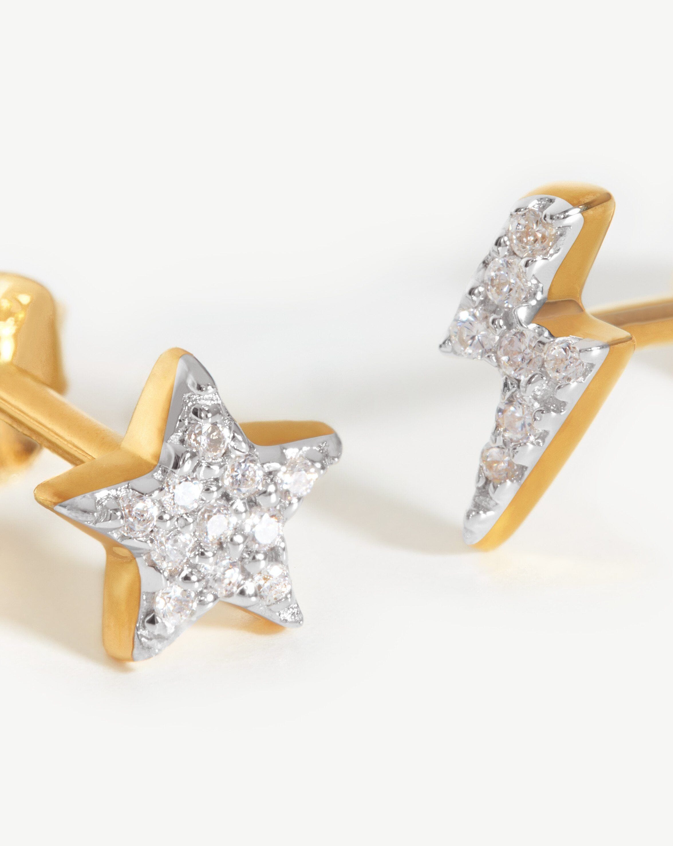 Star Struck Pave Stud Pair Earrings Missoma 