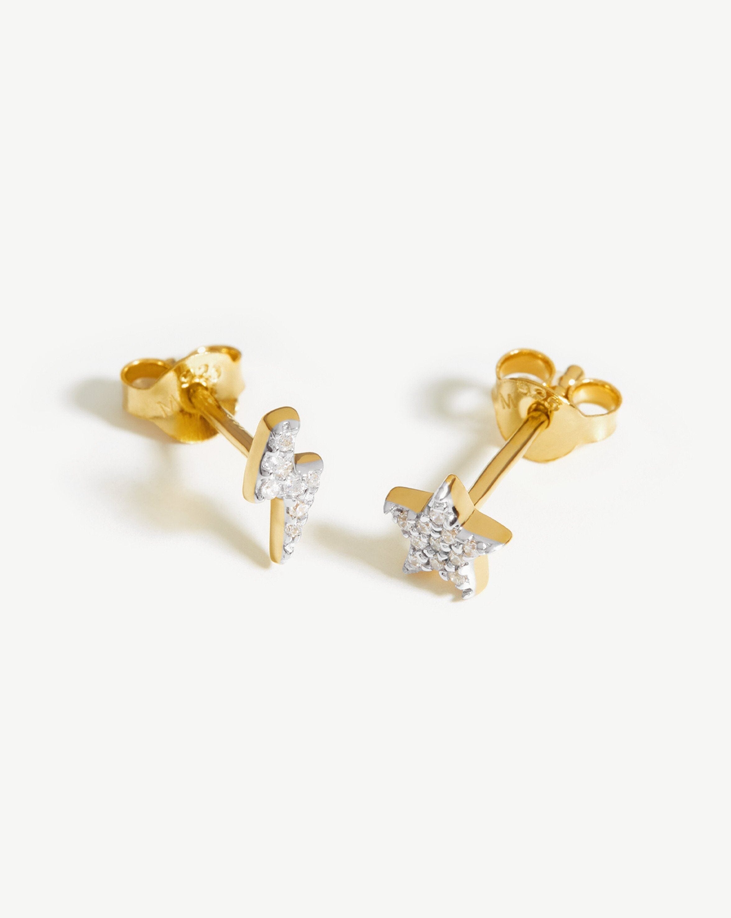 Star Struck Pave Stud Pair Earrings Missoma 