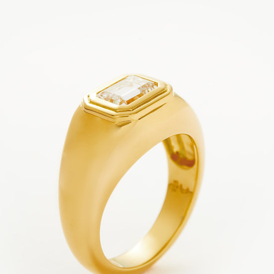Stone Dome Statement Ring | 18ct Gold Plated Vermeil/Cubic Zirconia Rings Missoma 