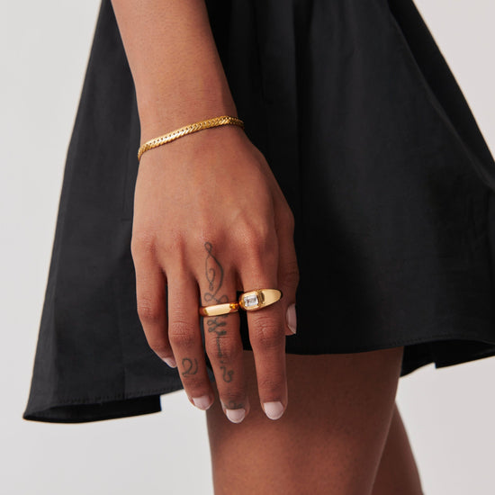 Stone Dome Statement Ring | 18ct Gold Plated Vermeil/Cubic Zirconia Rings Missoma 