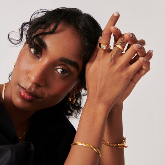 Stone Dome Statement Ring | 18ct Gold Plated Vermeil/Cubic Zirconia Rings Missoma 
