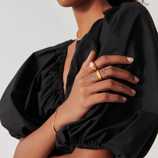 Stone Dome Statement Ring | 18ct Gold Plated Vermeil/Cubic Zirconia Rings Missoma 