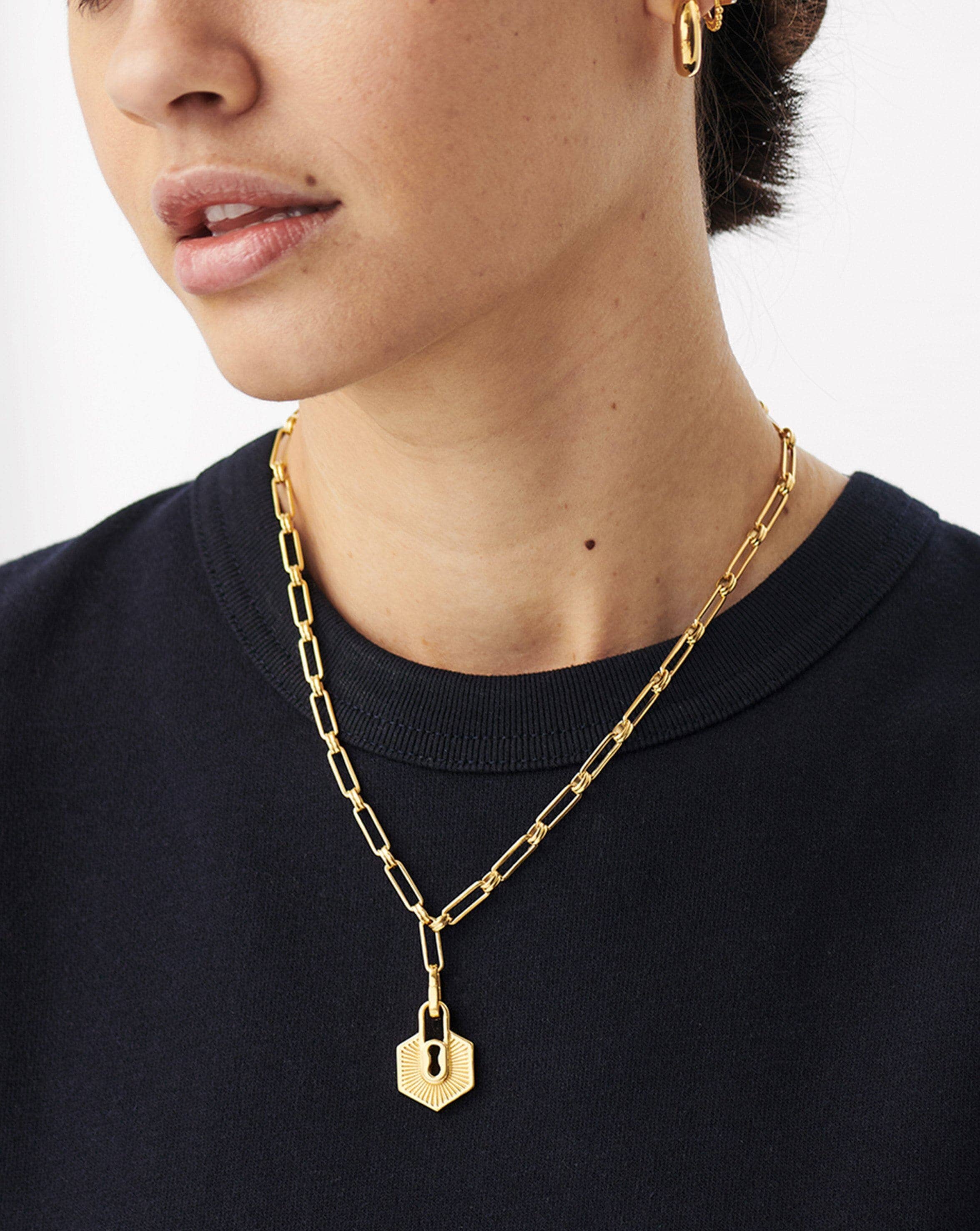 Textured Padlock Chain Necklace Necklaces Missoma 